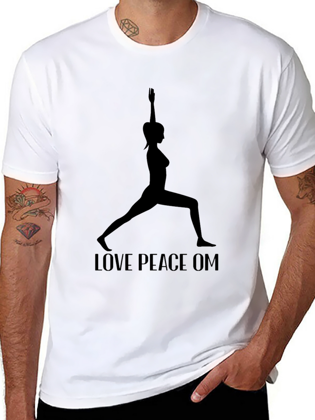 Yoga Silhouette Graphic Tee - Love Peace OM