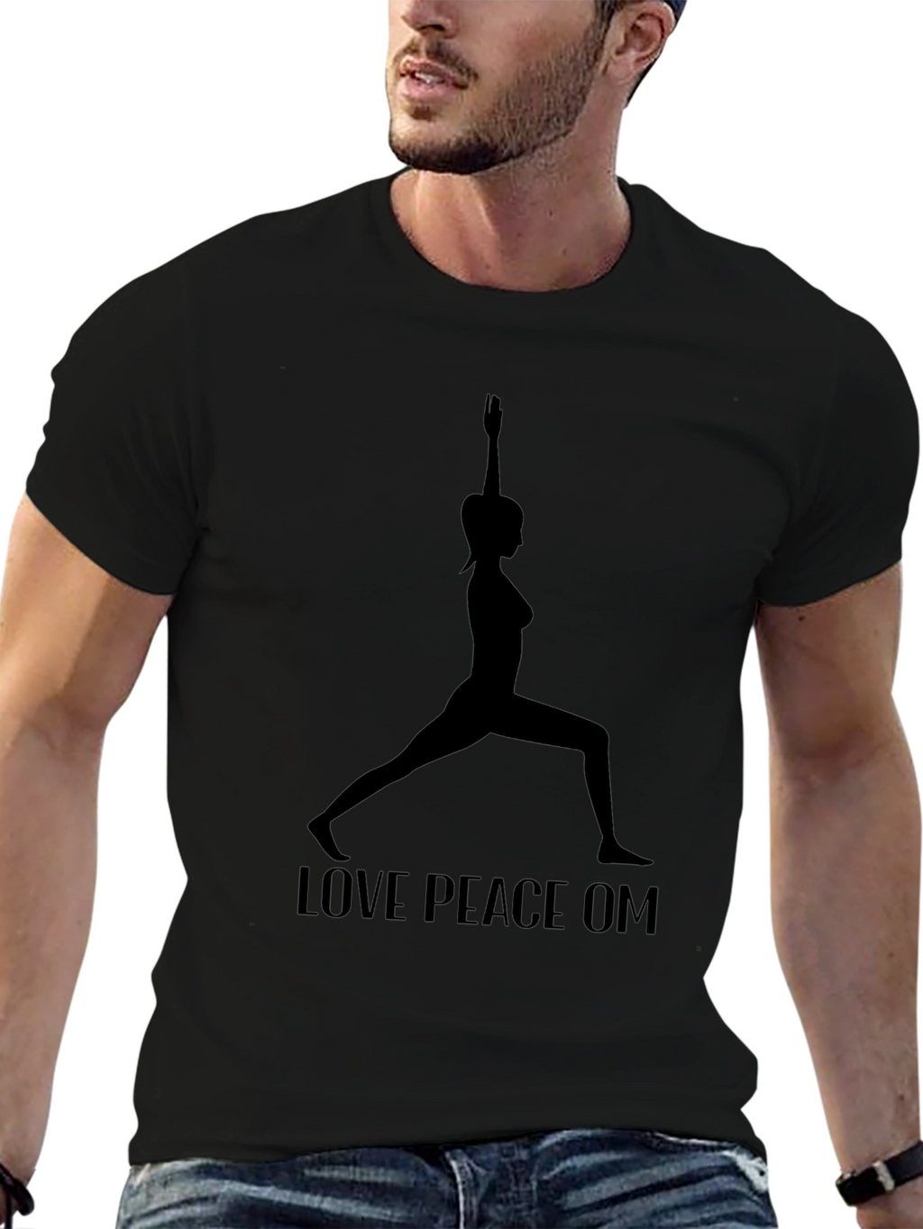 Yoga Silhouette Graphic Tee - Love Peace OM