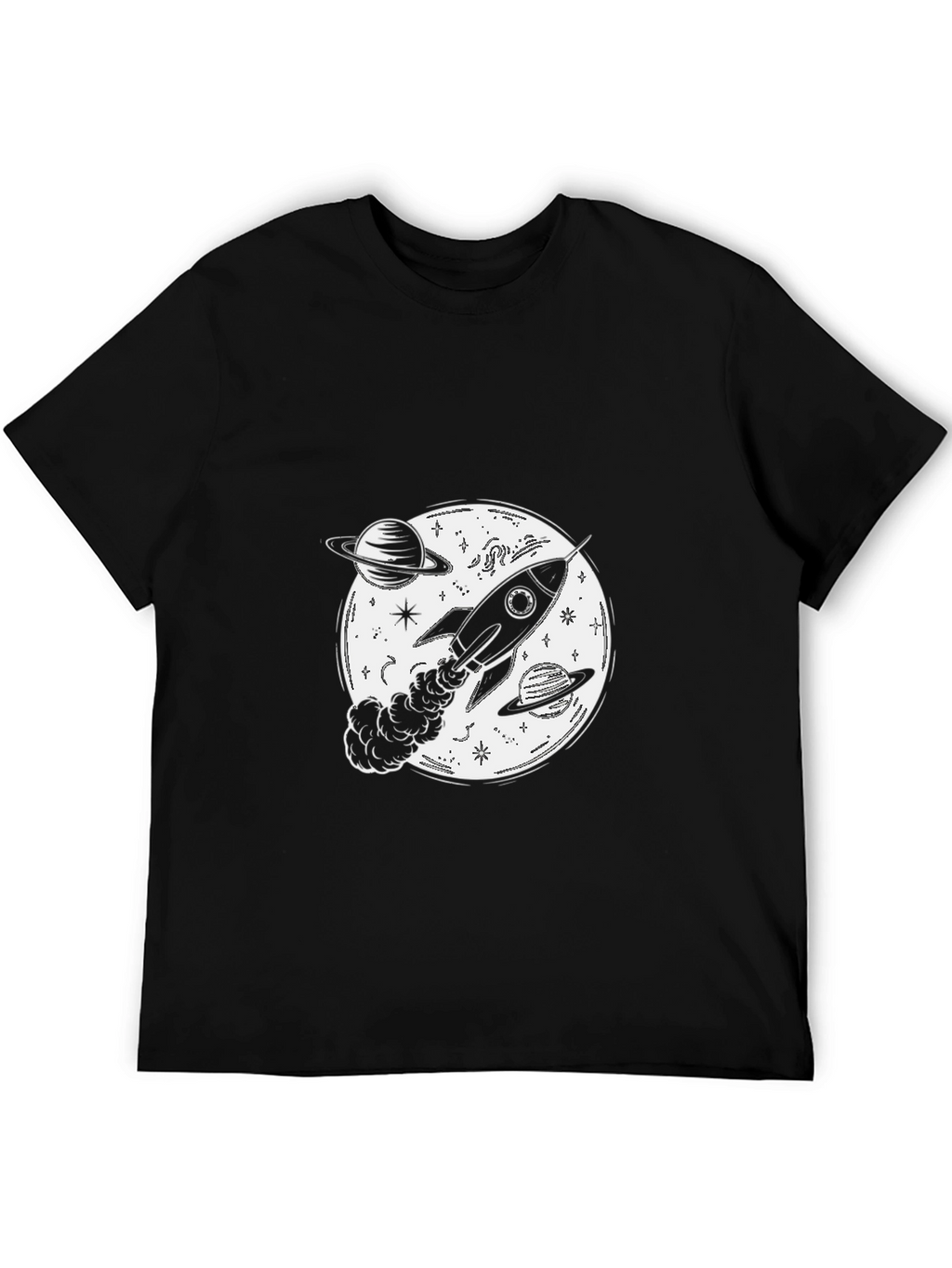 Rocket Galaxy T-Shirt - Black Space Tee