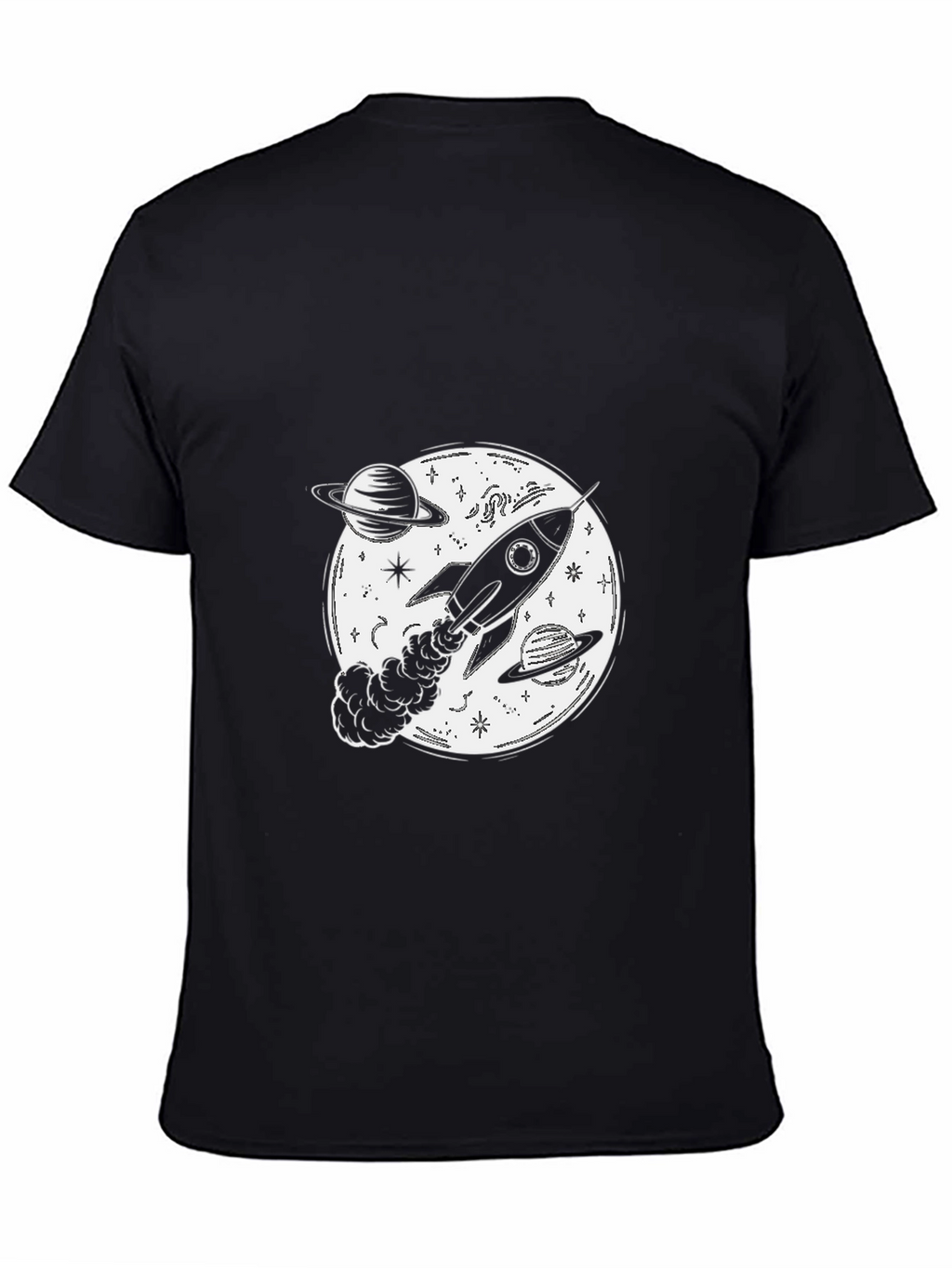 Rocket Galaxy T-Shirt - Black Space Tee