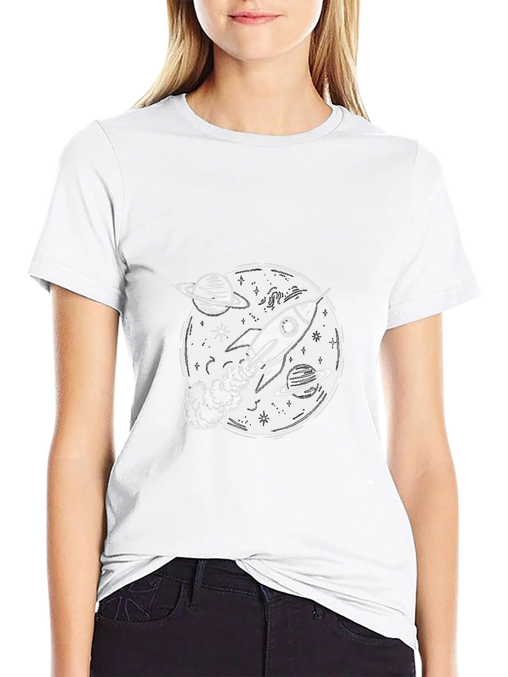 Rocket Galaxy T-Shirt - Black Space Tee