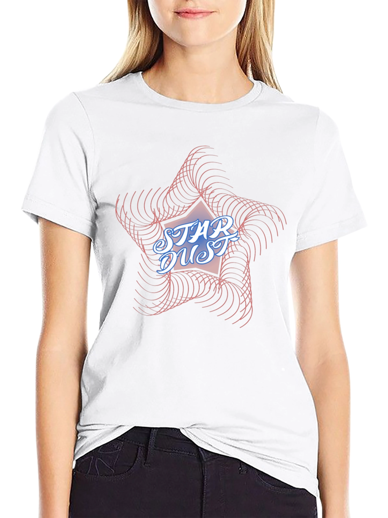 Star Dust Graphic Tee - Modern Black T-Shirt