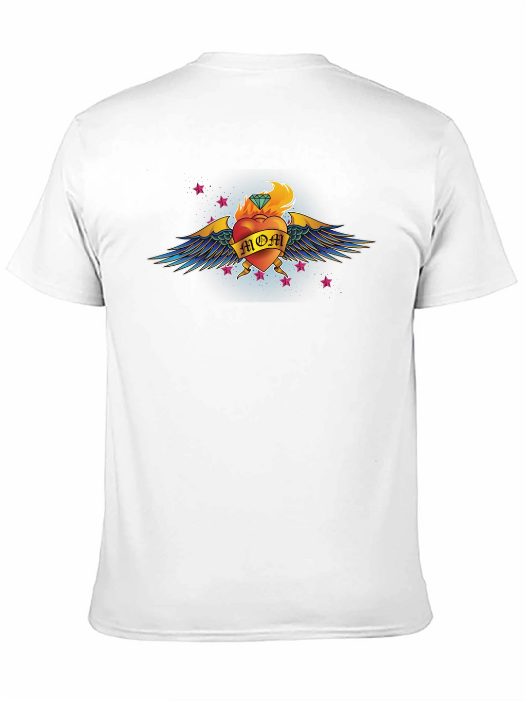 Mom Heart Tattoo Graphic T-Shirt - Black