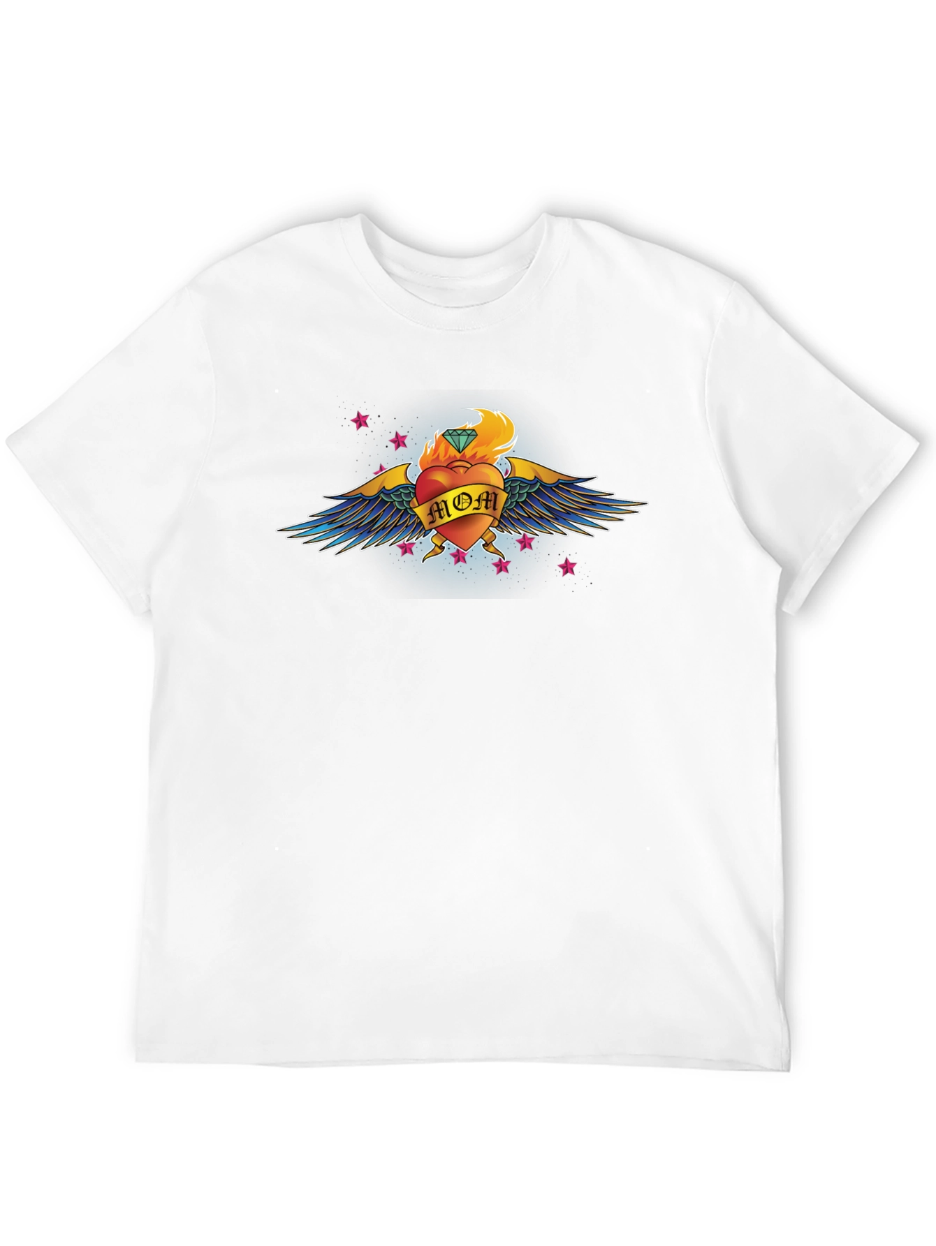 Mom Heart Tattoo Graphic T-Shirt - Black
