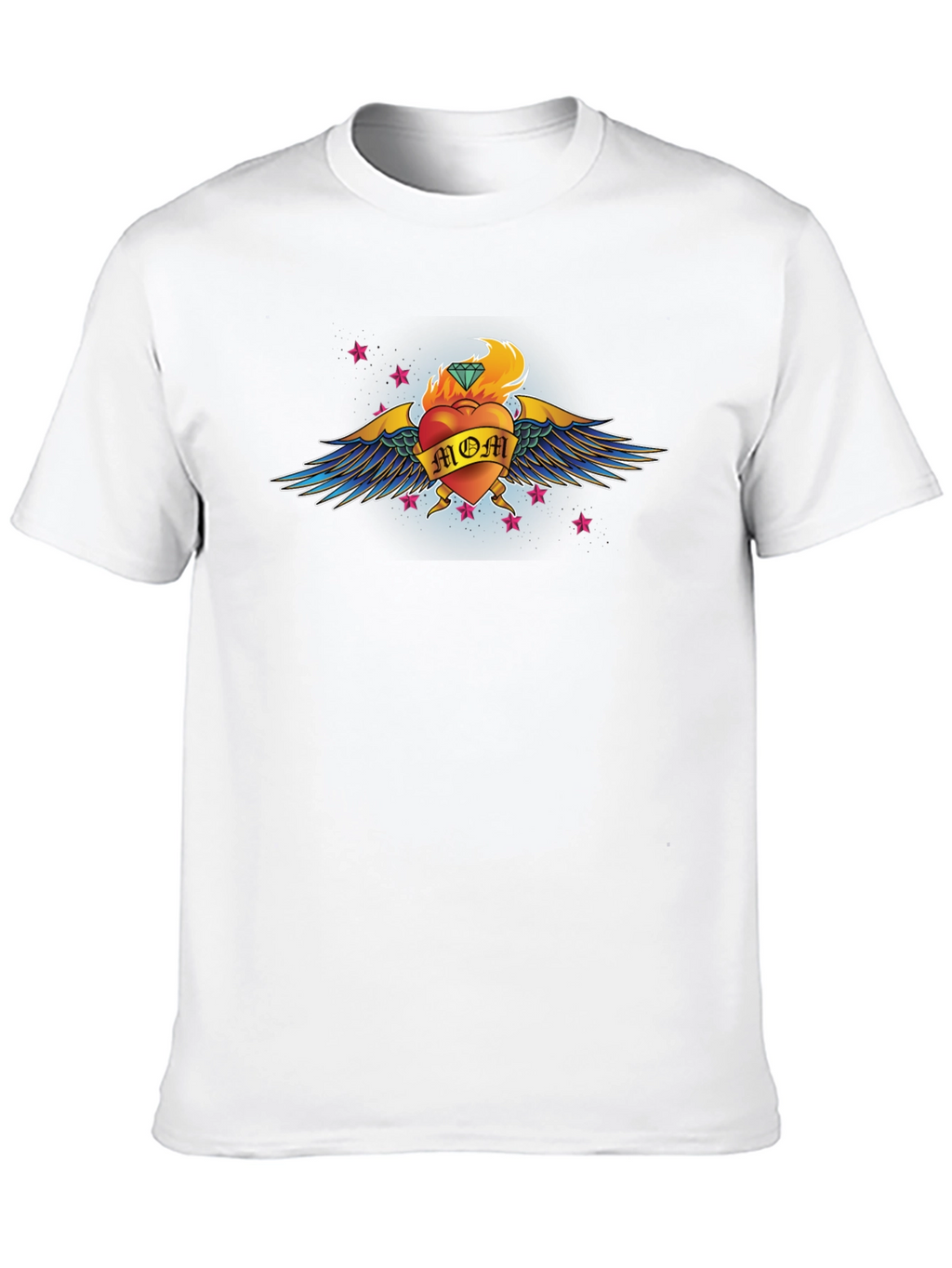 Mom Heart Tattoo Graphic T-Shirt - Black
