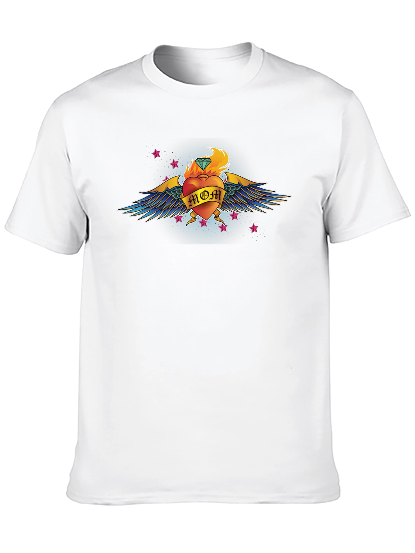 Mom Heart Tattoo Graphic T-Shirt - Black