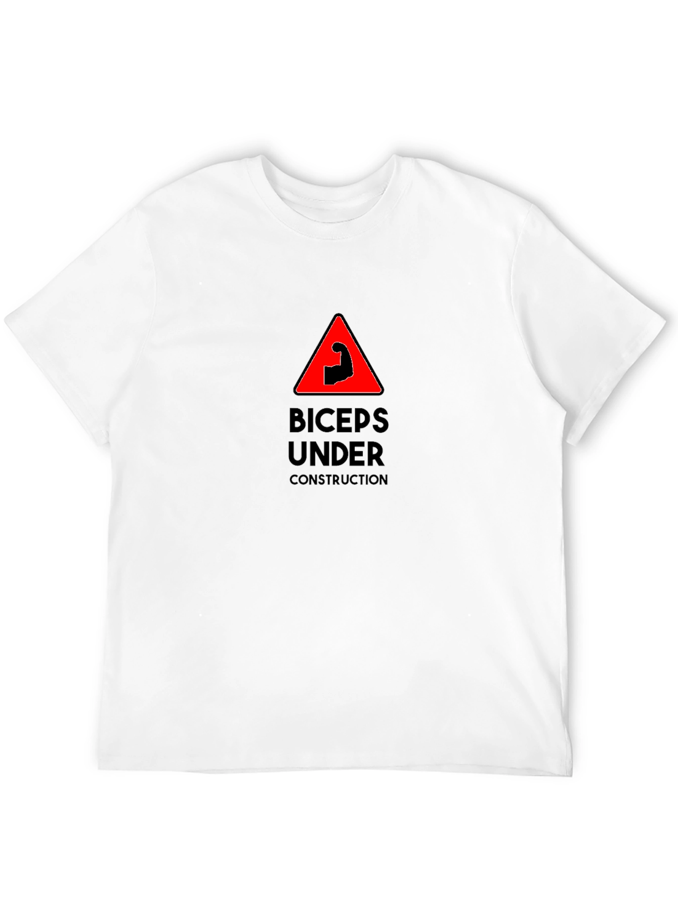 Biceps Under Construction Funny Workout T-Shirt