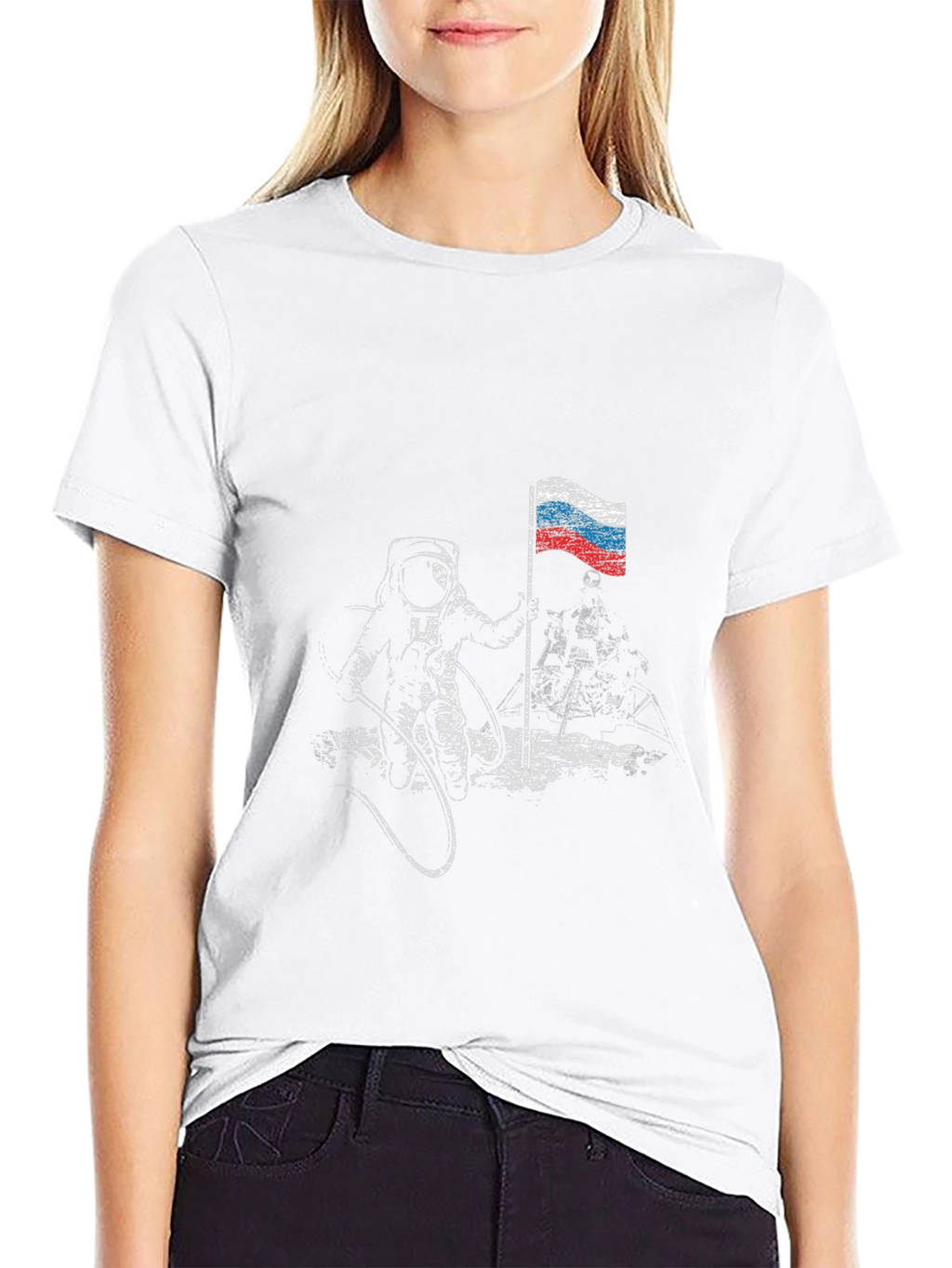 Russian Flag Astronaut Graphic T-Shirt