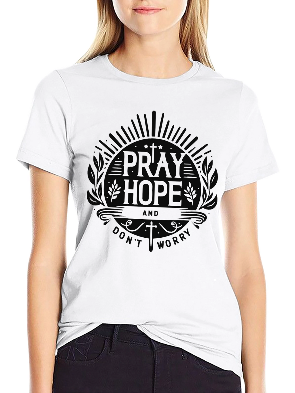 Pray Hope T-Shirt - Dont Worry Black Tee