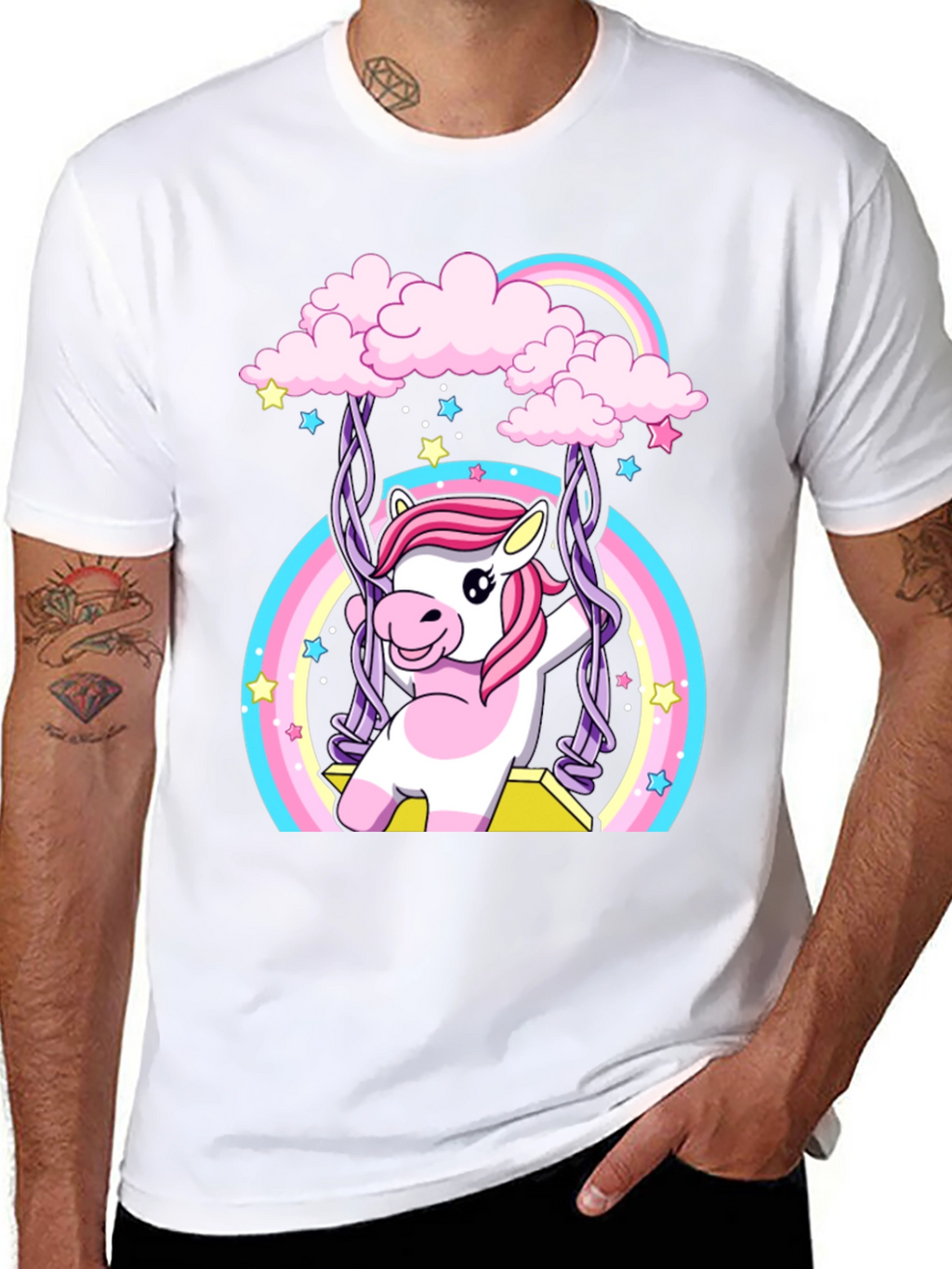 Unicorn Rainbow Swing Graphic Tee