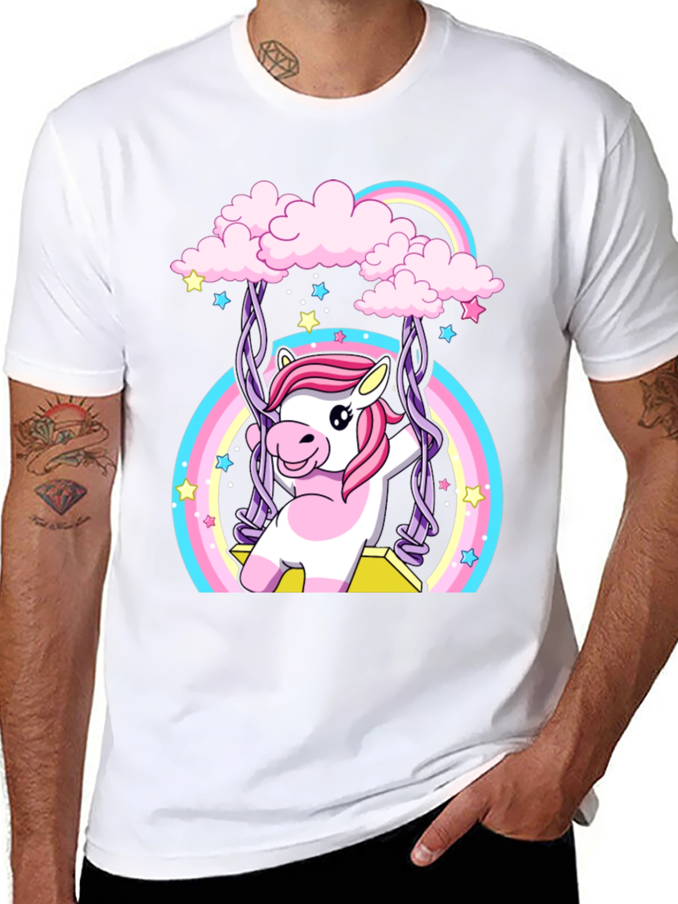 Unicorn Rainbow Swing Graphic Tee