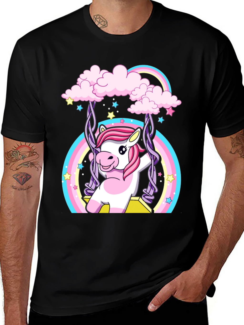 Unicorn Rainbow Swing Graphic Tee