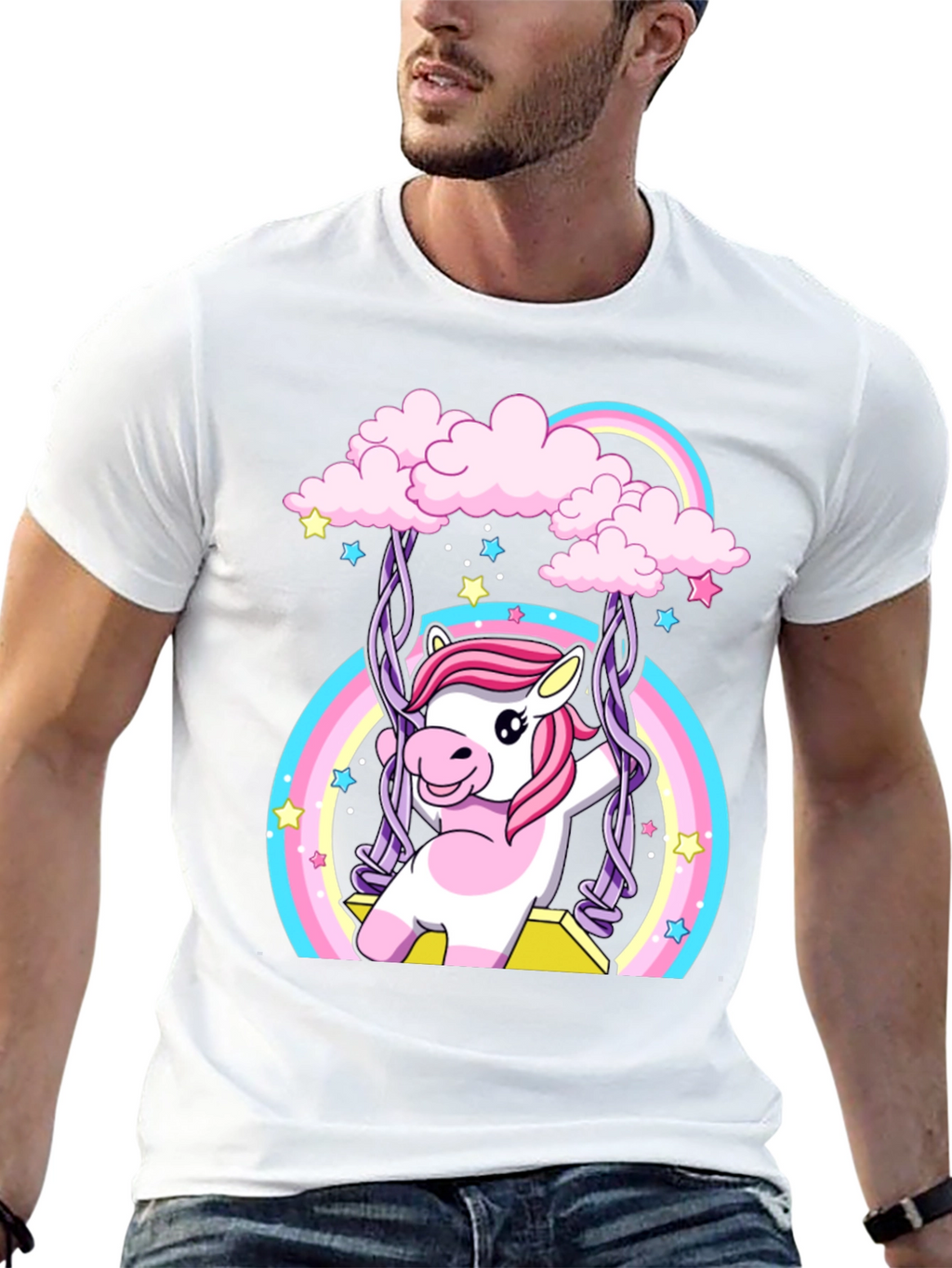 Unicorn Rainbow Swing Graphic Tee