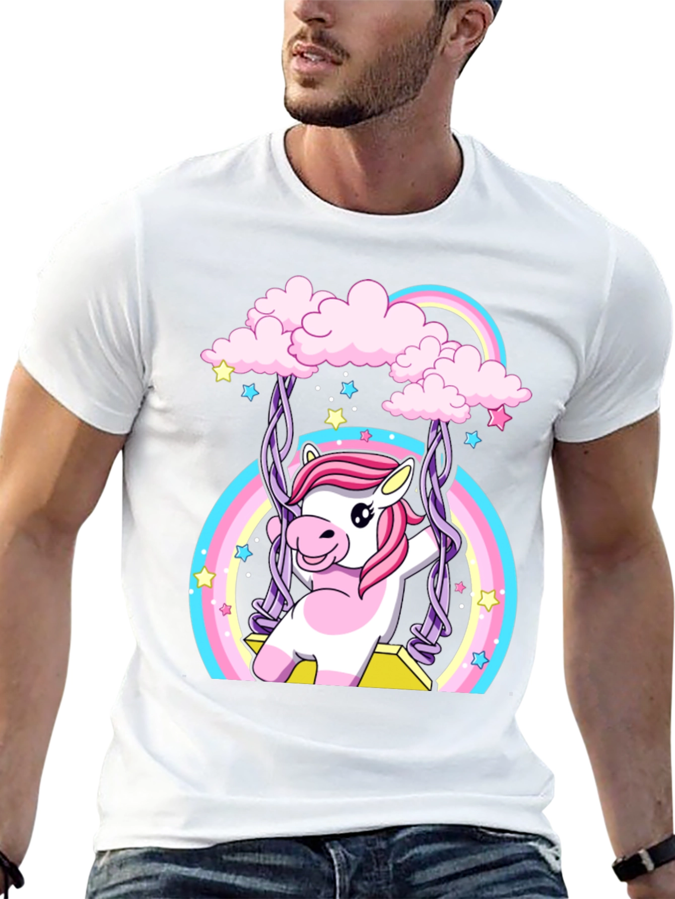 Unicorn Rainbow Swing Graphic Tee