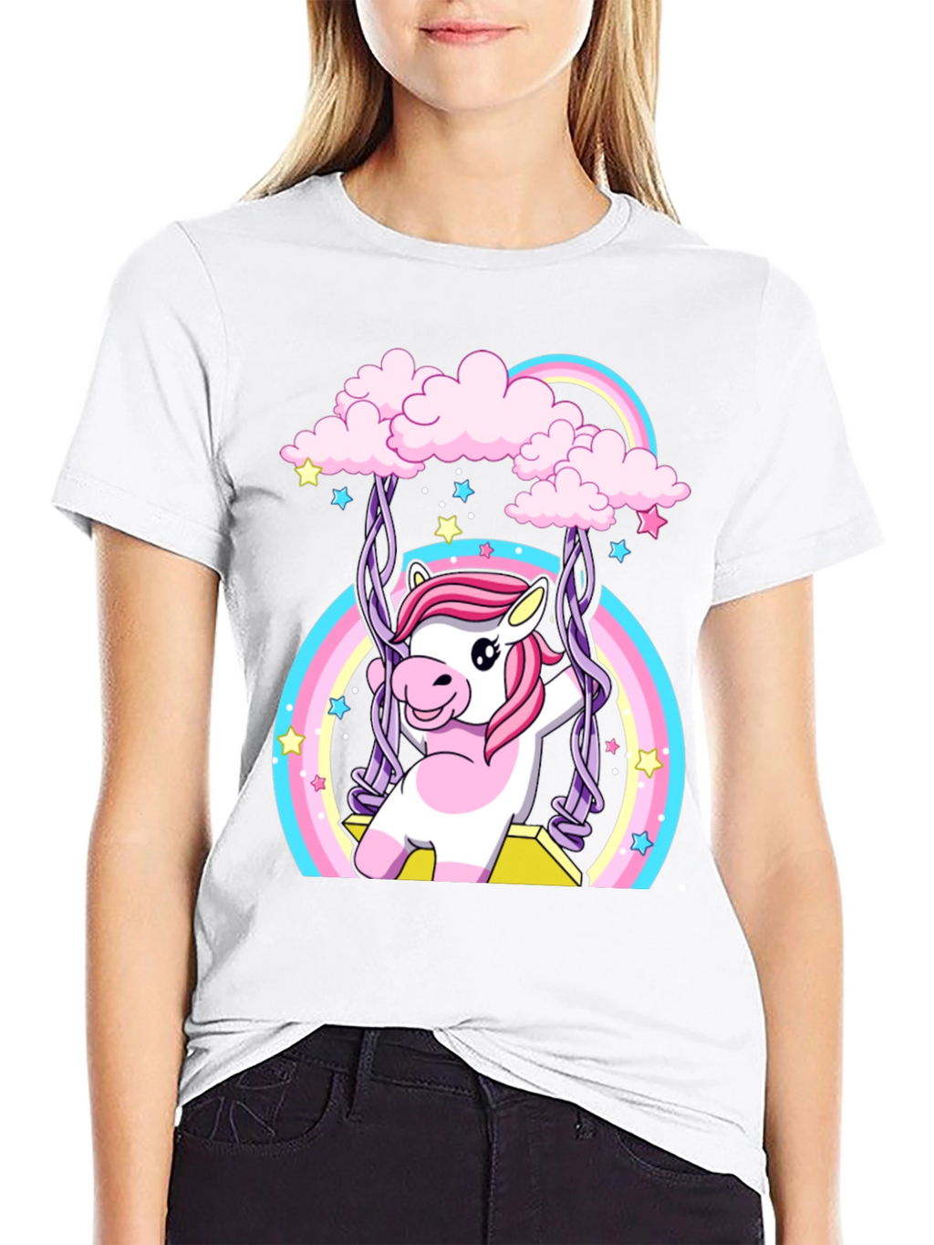 Unicorn Rainbow Swing Graphic Tee
