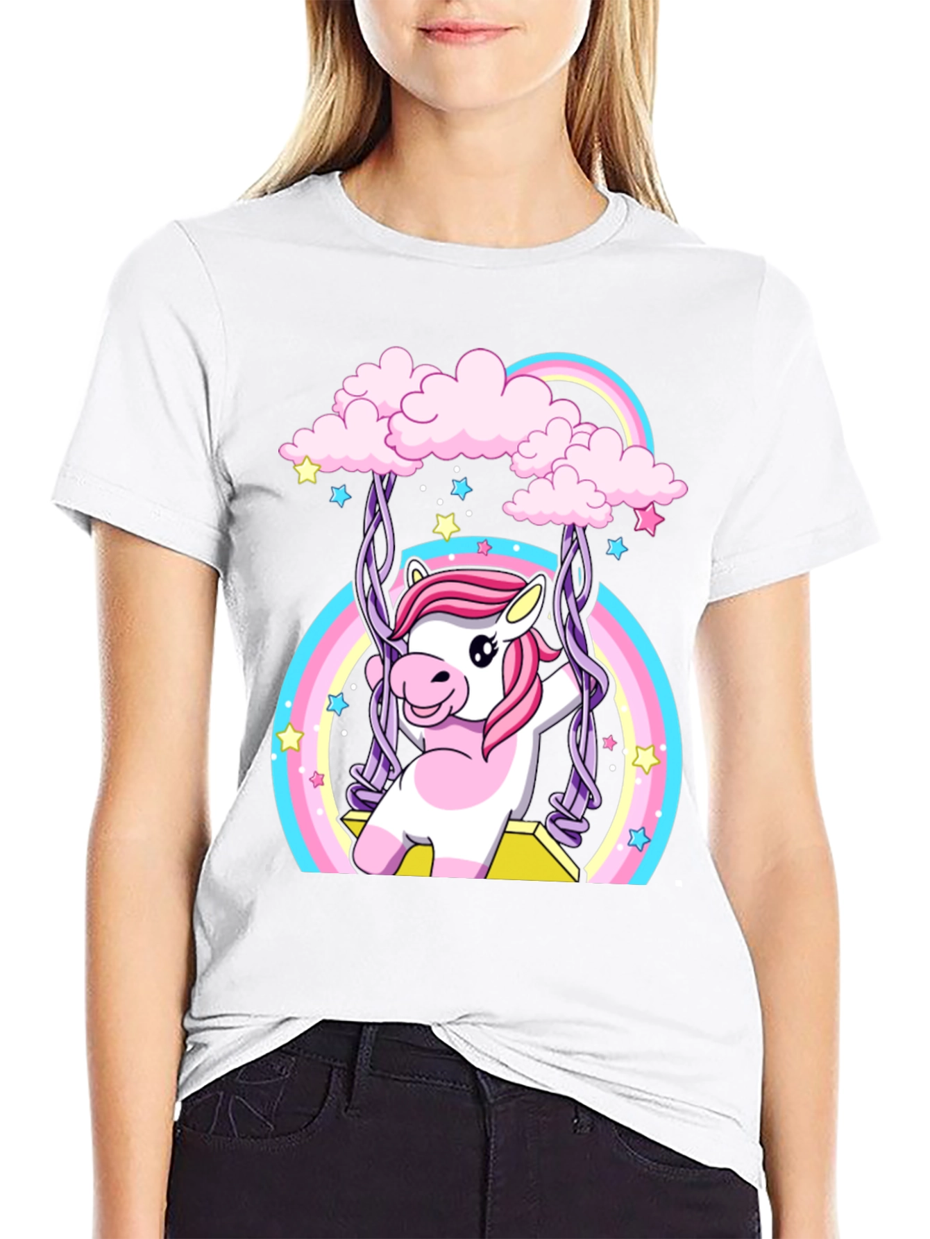 Unicorn Rainbow Swing Graphic Tee
