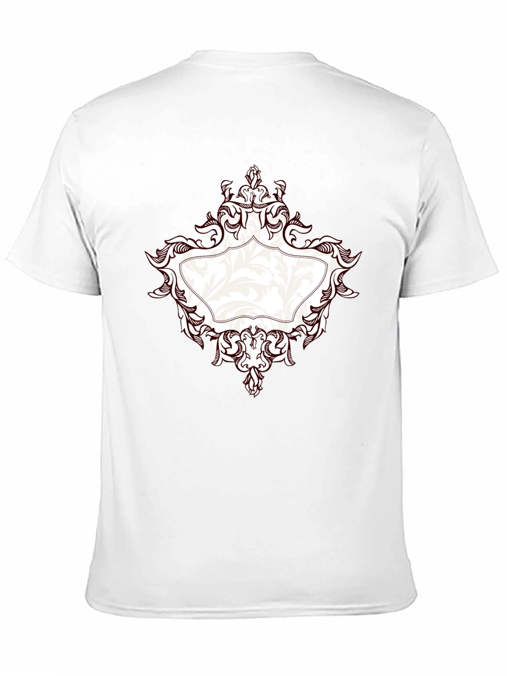 Elegant Black T-Shirt with Ornate Frame Design