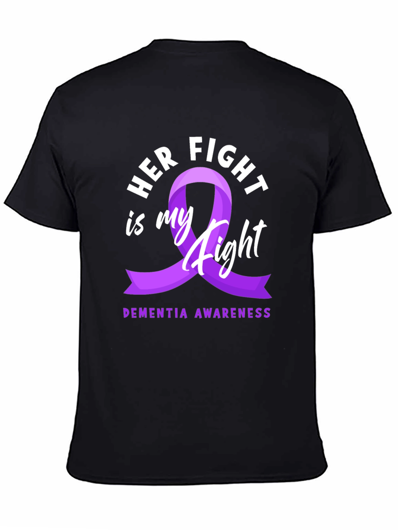 Dementia Awareness Ribbon T-Shirt - Her Fight is My Fight