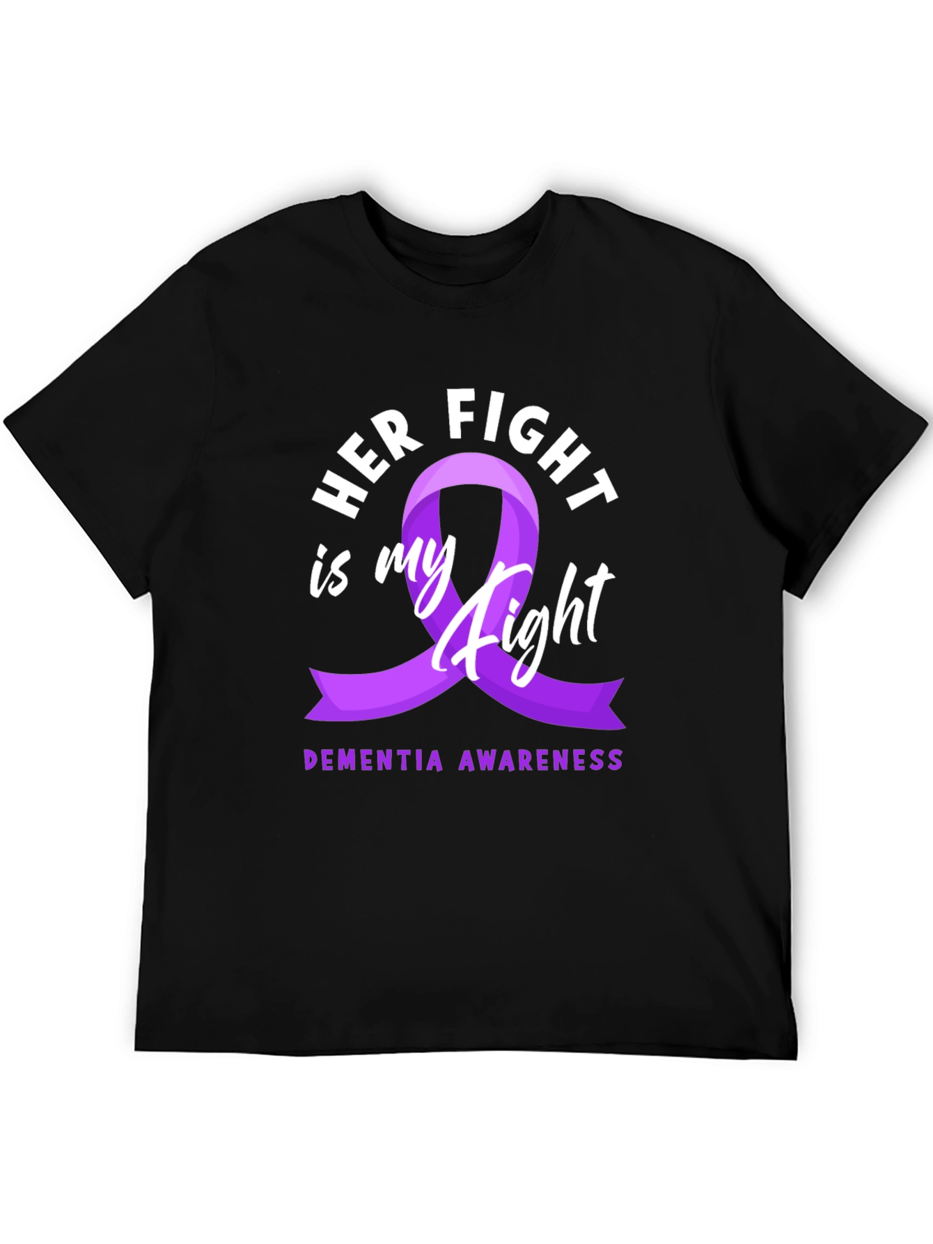 Dementia Awareness Ribbon T-Shirt - Her Fight is My Fight
