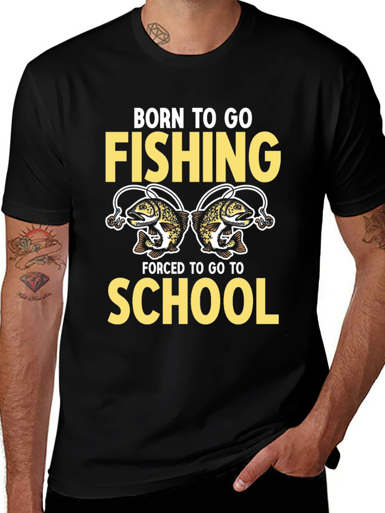 Born to Fish Graphic Tee - Humor T-Shirt
