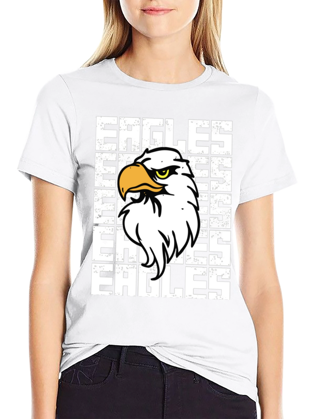 Eagles Graphic Print Black T-Shirt