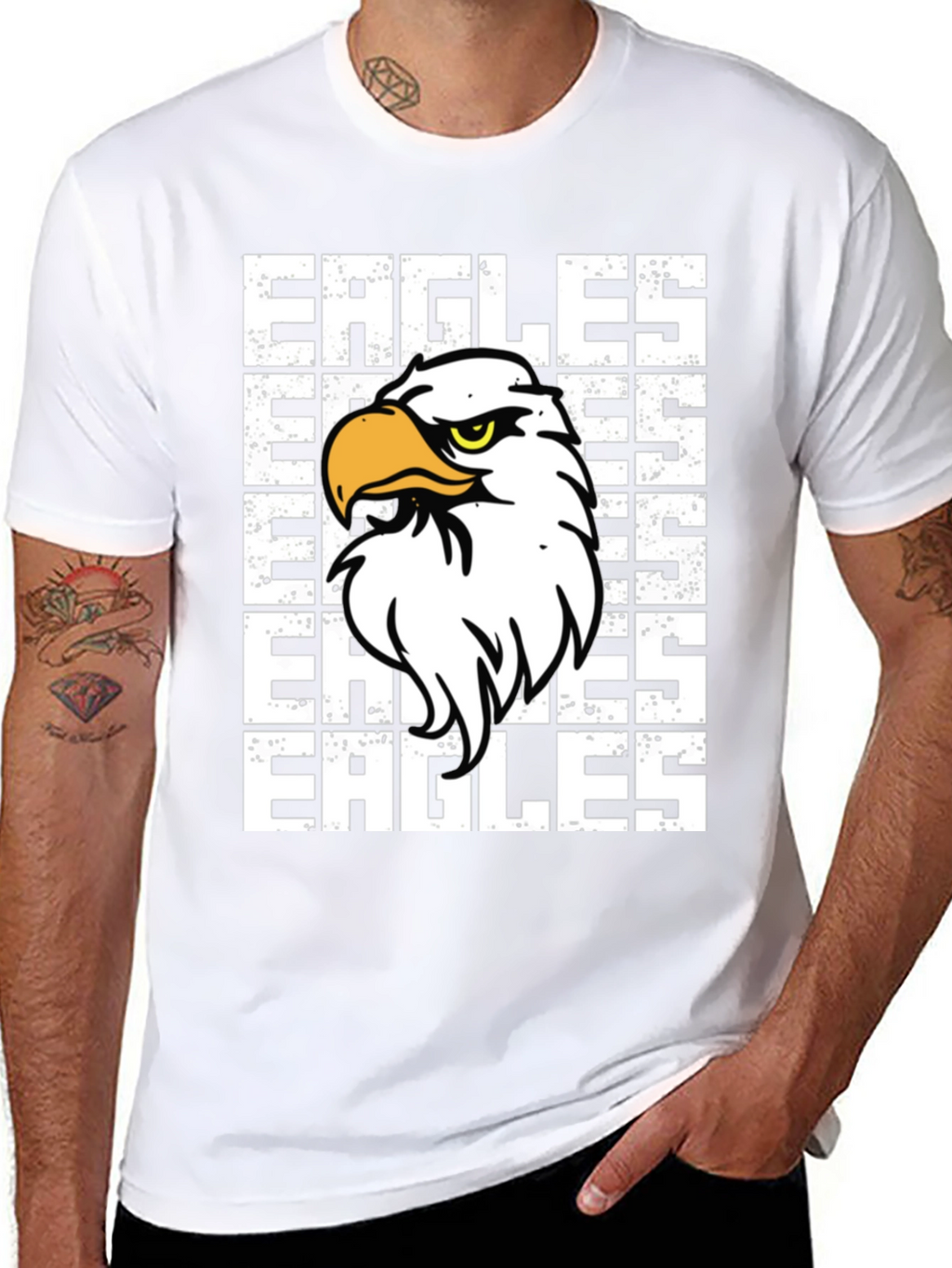 Eagles Graphic Print Black T-Shirt