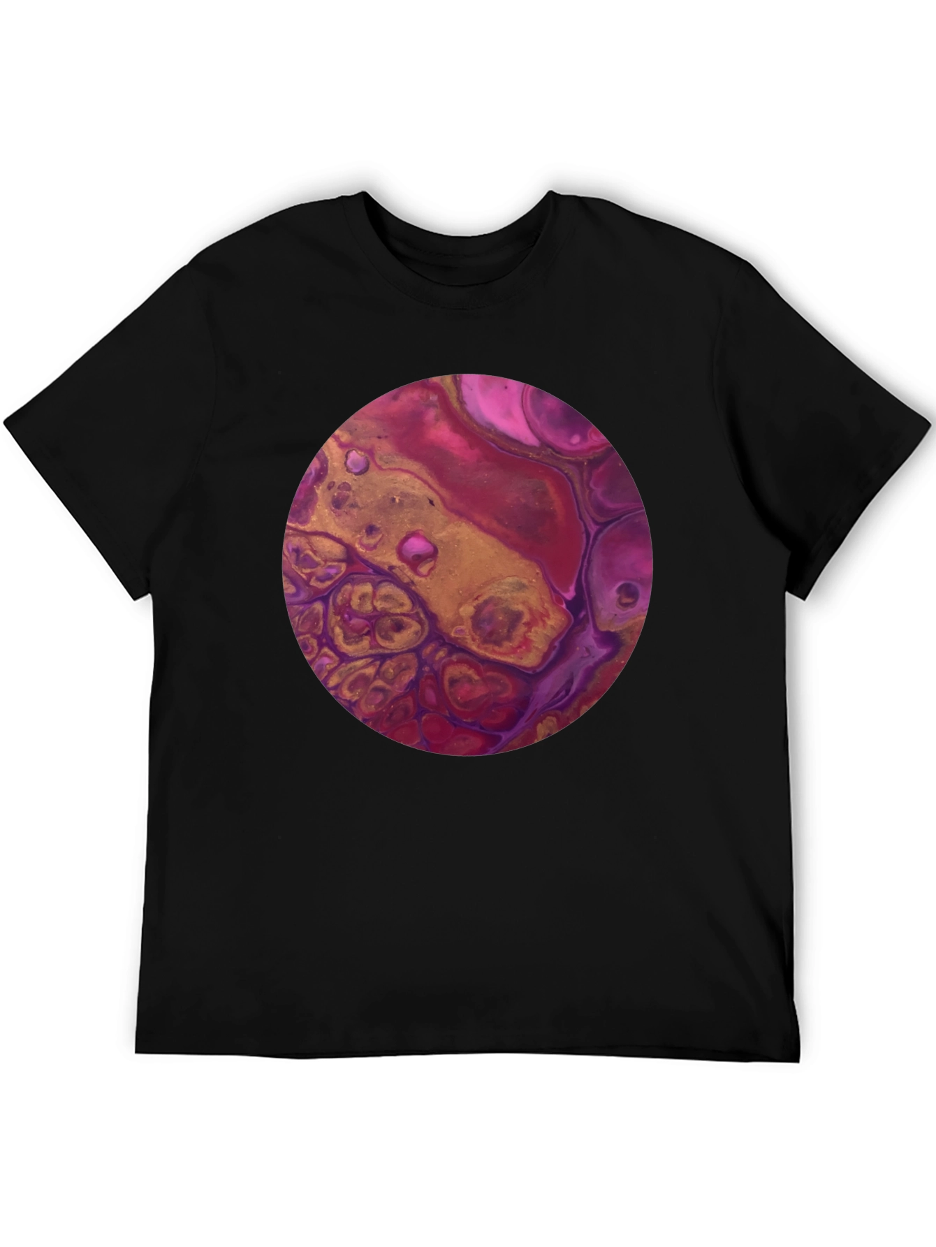 Abstract Art Circle Graphic Tee - Black