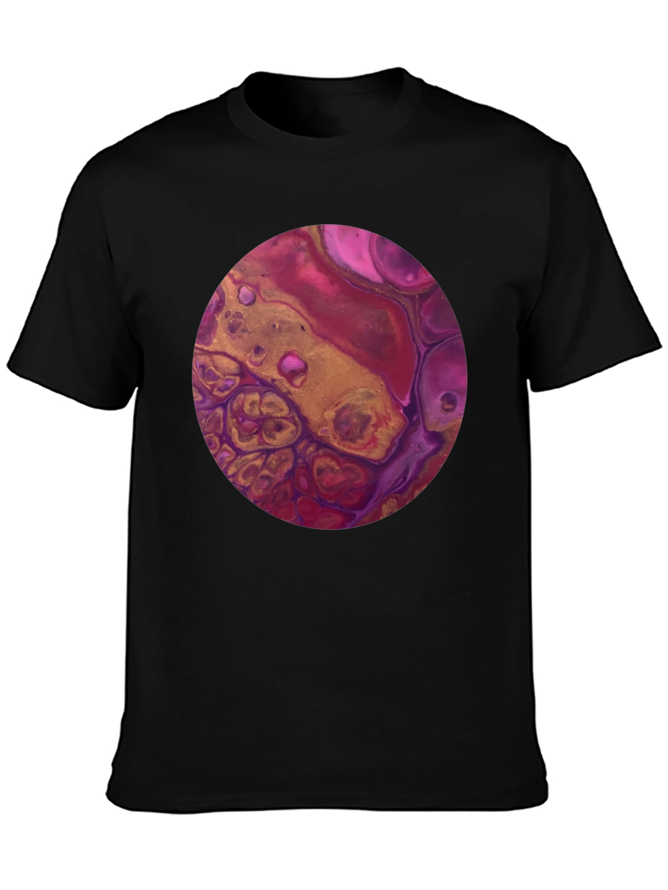 Abstract Art Circle Graphic Tee - Black