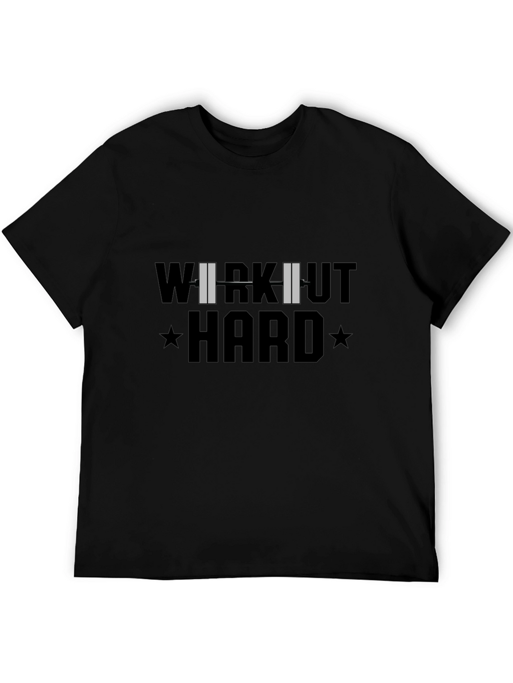Workout Hard T-Shirt - Black Cotton Gym Tee