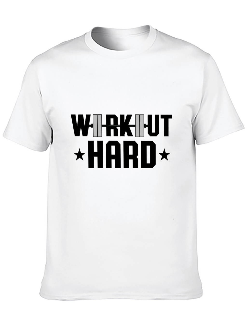Workout Hard T-Shirt - Black Cotton Gym Tee
