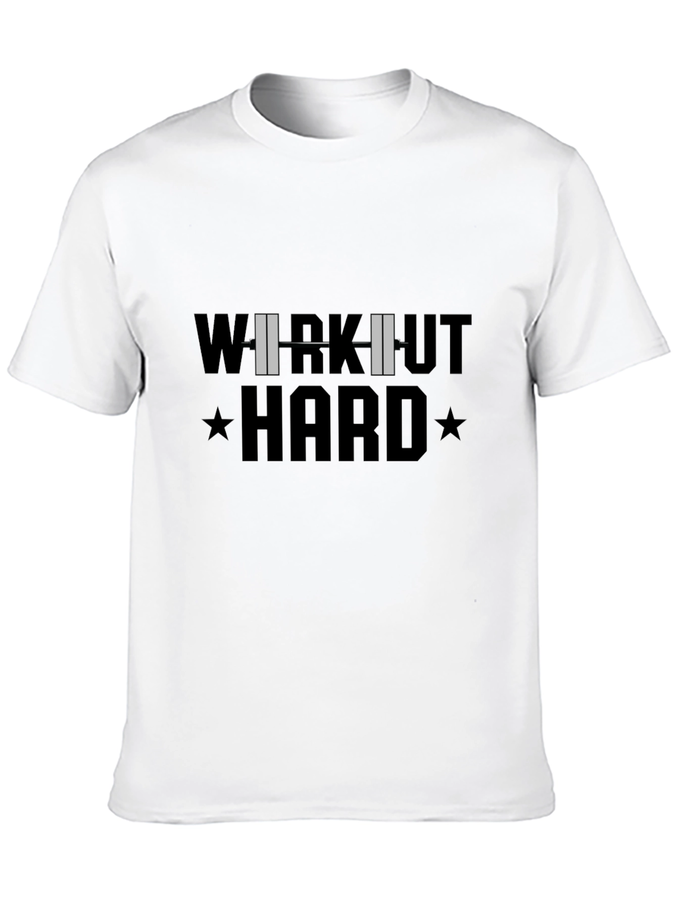 Workout Hard T-Shirt - Black Cotton Gym Tee