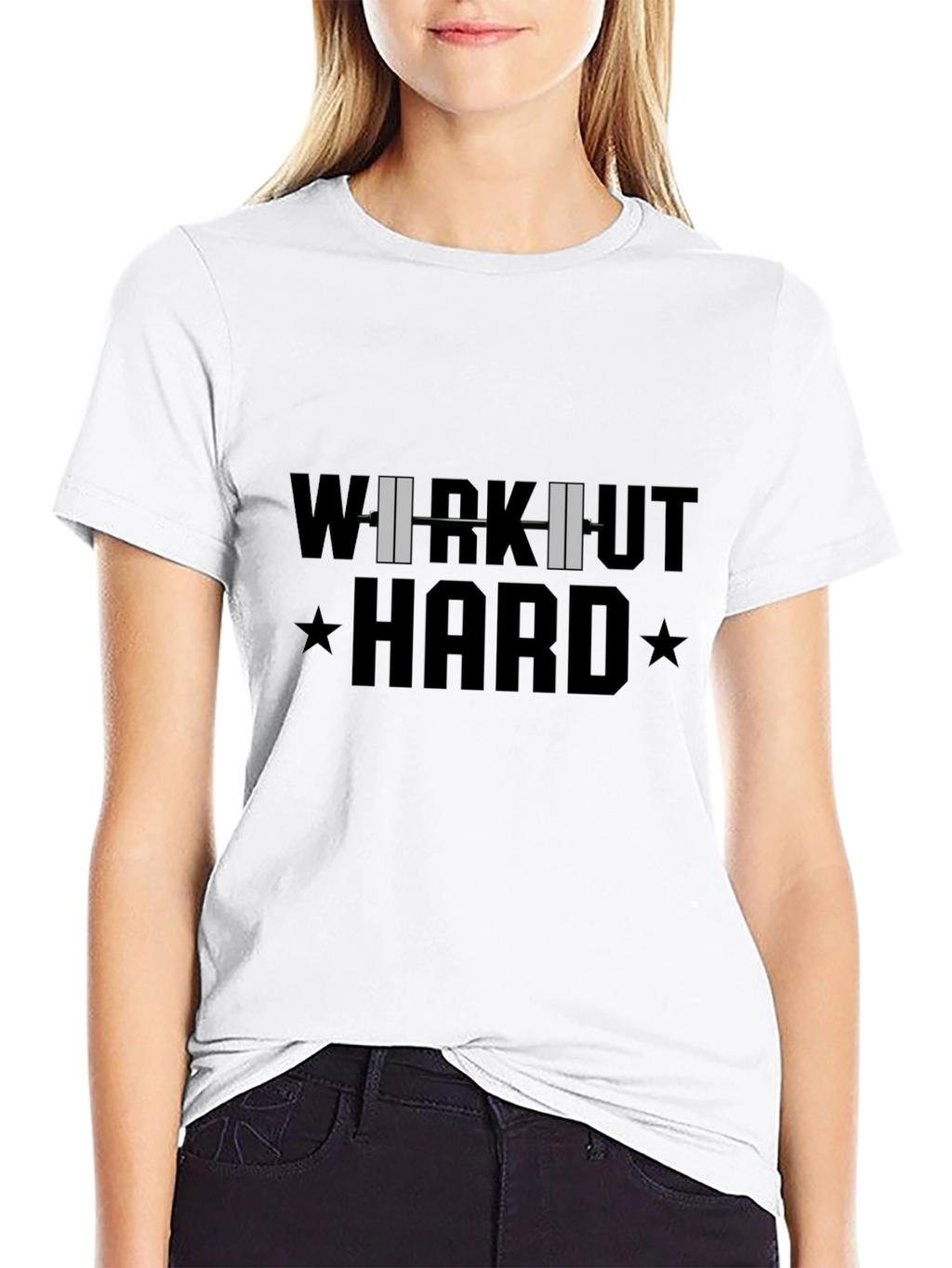 Workout Hard T-Shirt - Black Cotton Gym Tee