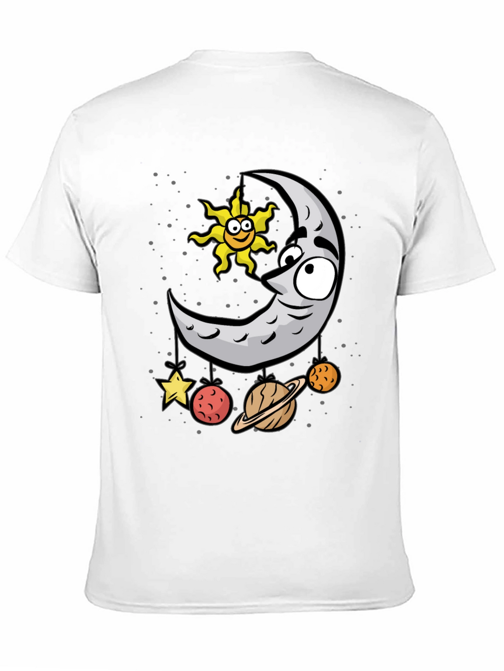 Cartoon Moon & Planets Graphic T-Shirt