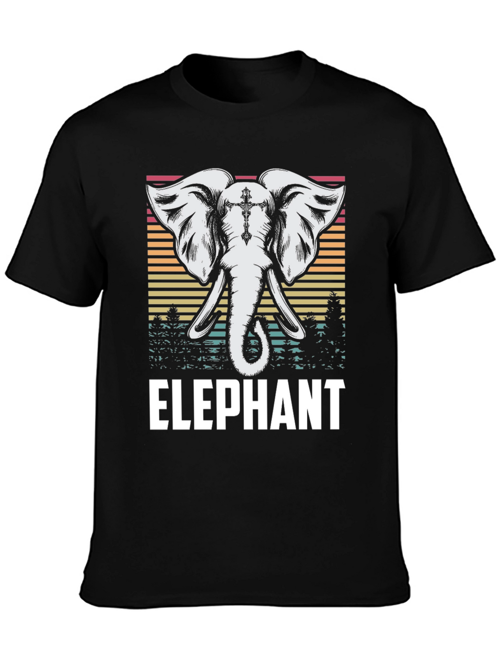Elephant Graphic Tee - Retro Style