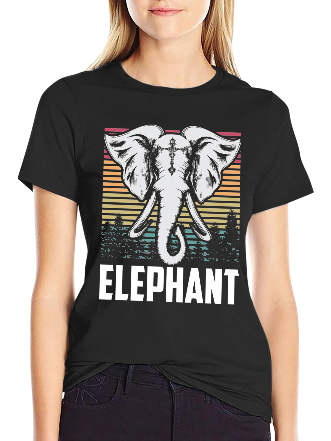 Elephant Graphic Tee - Retro Style
