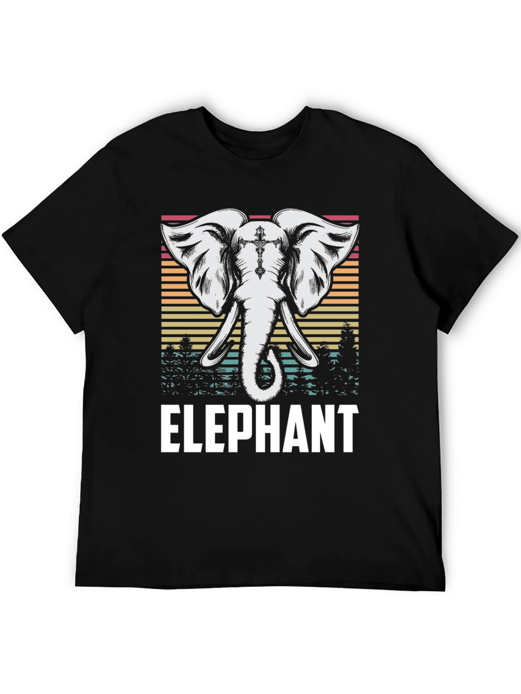 Elephant Graphic Tee - Retro Style