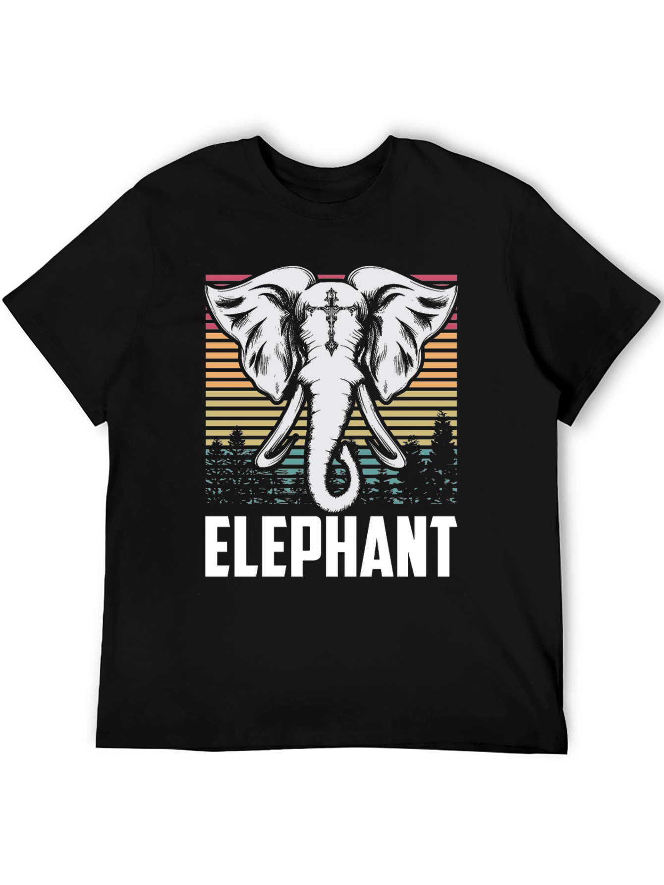 Elephant Graphic Tee - Retro Style