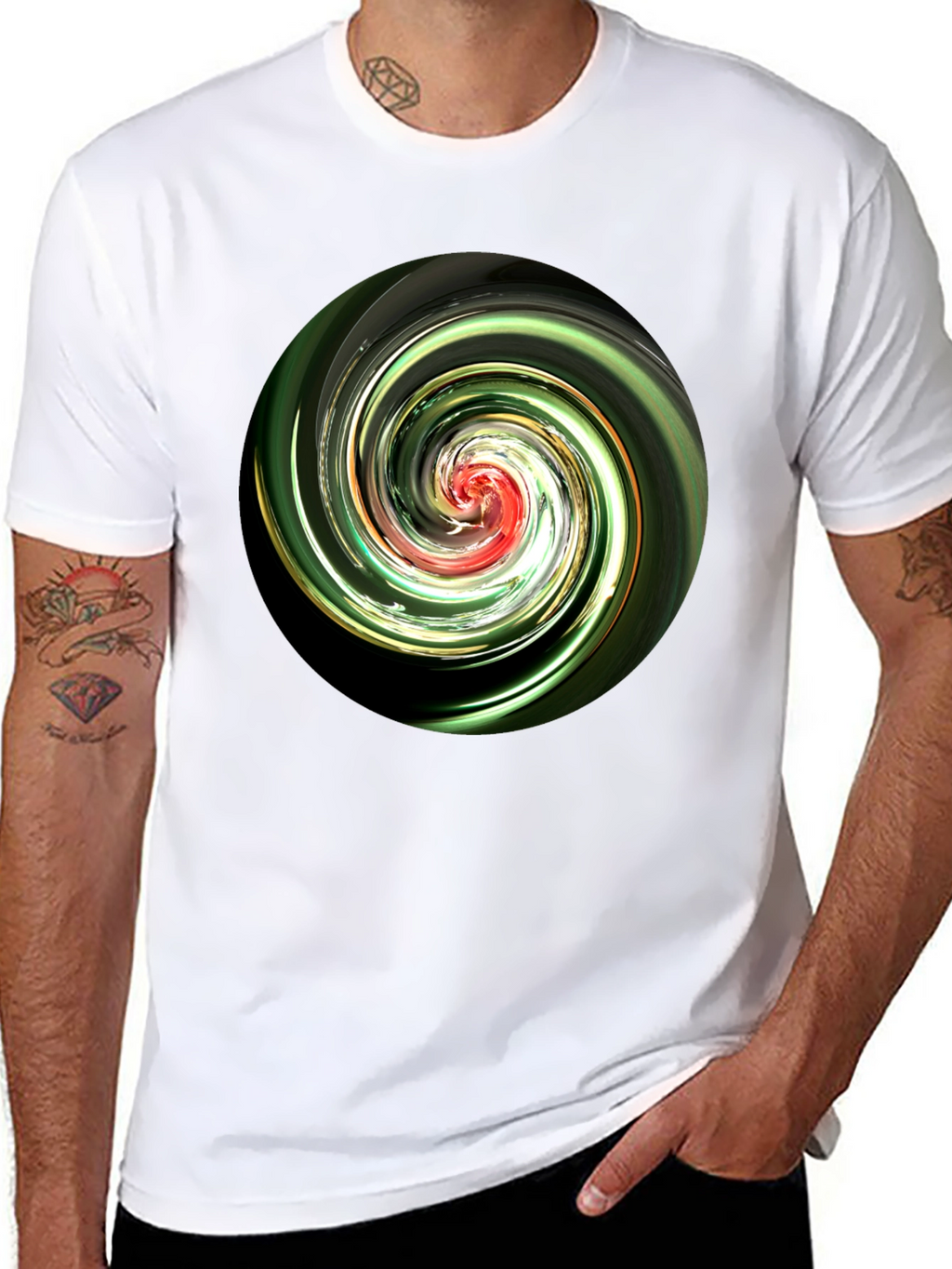 Swirl Design Black T-Shirt