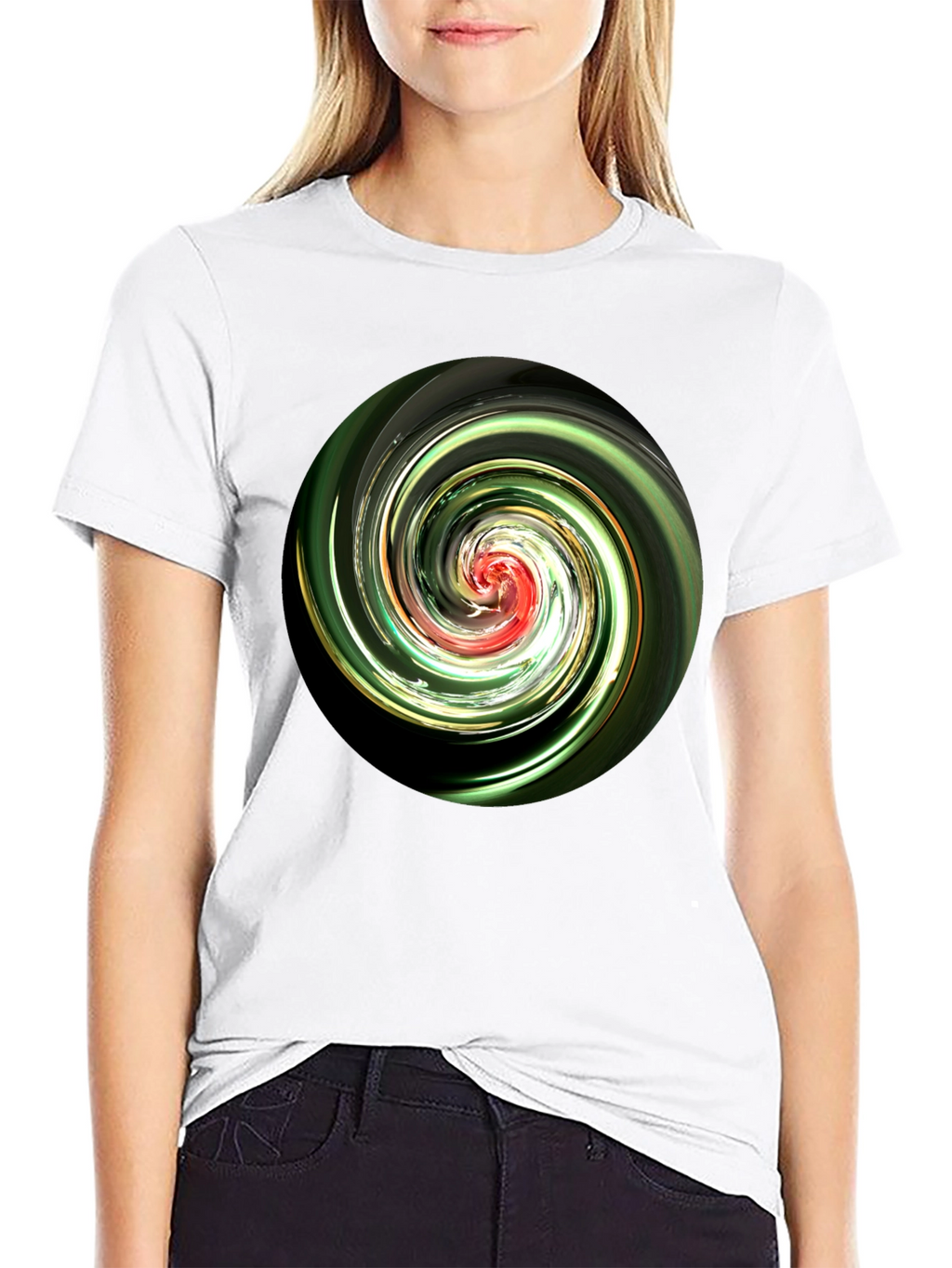 Swirl Design Black T-Shirt