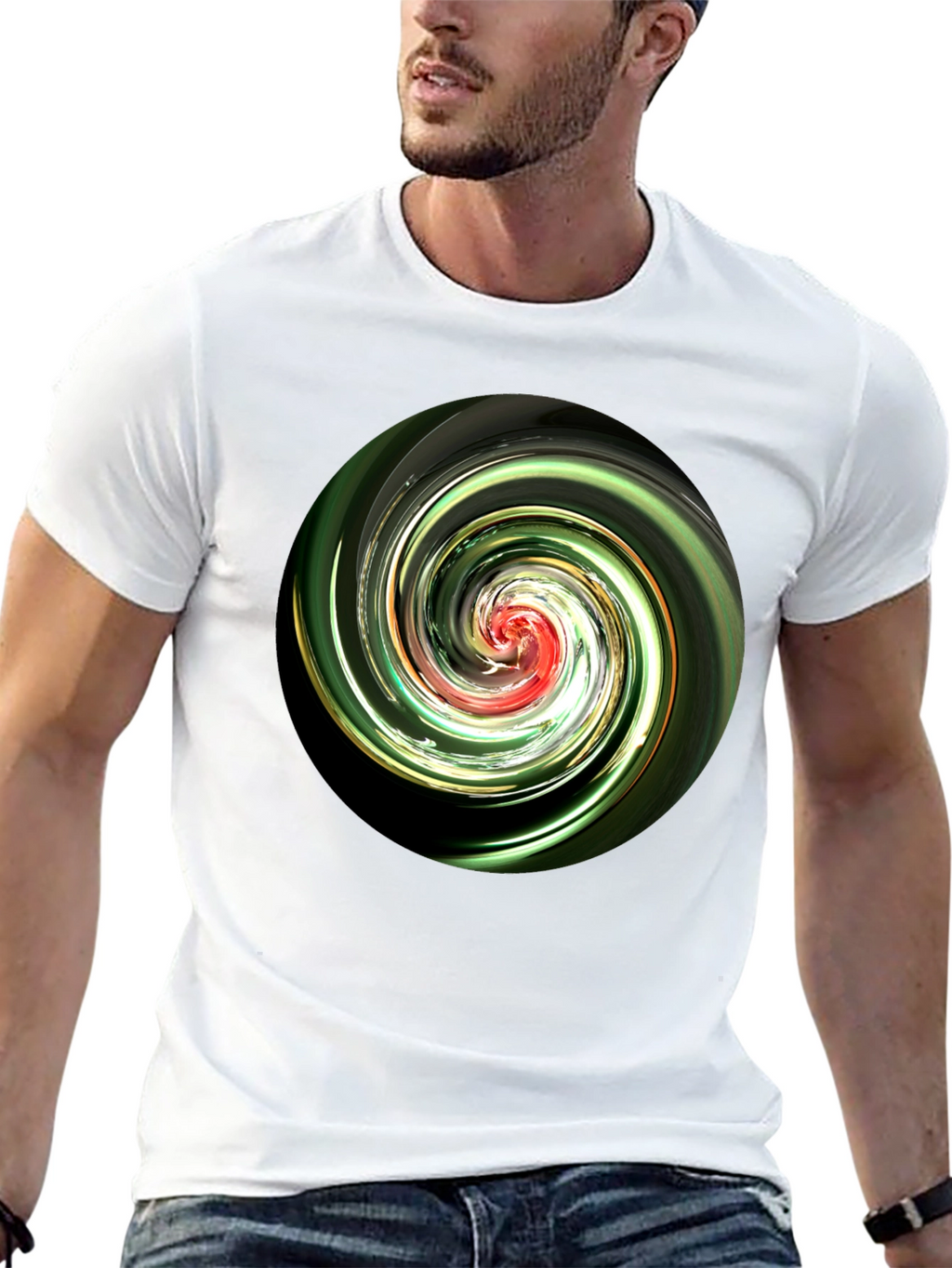Swirl Design Black T-Shirt