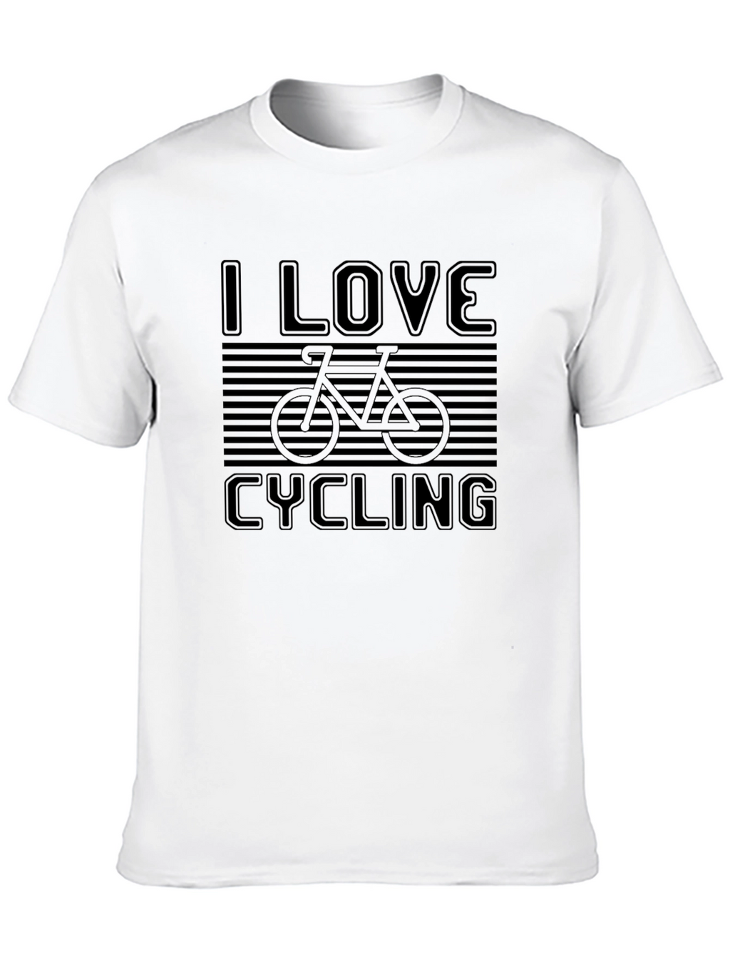 I Love Cycling Graphic Tee - Black Cotton T-Shirt