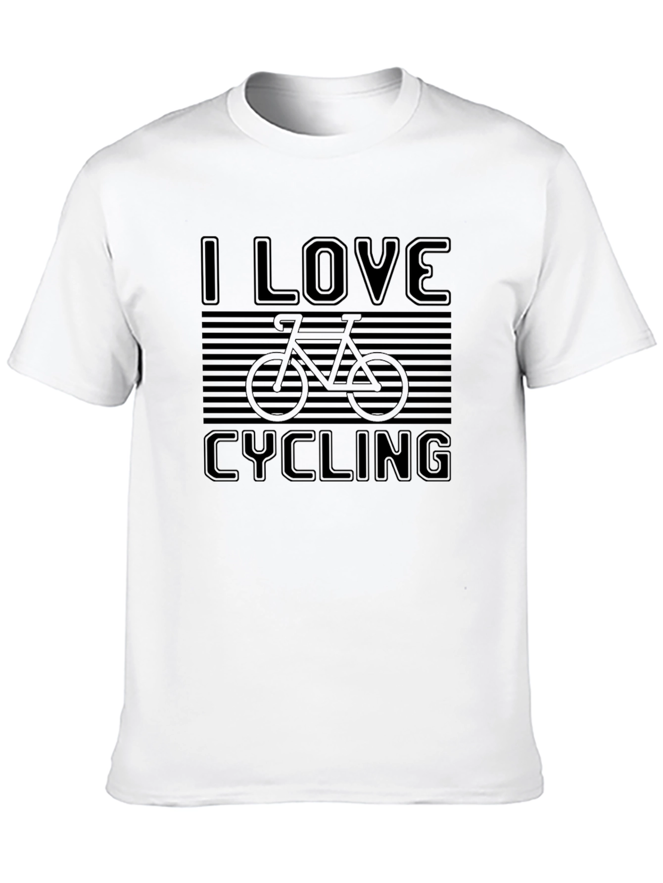 I Love Cycling Graphic Tee - Black Cotton T-Shirt