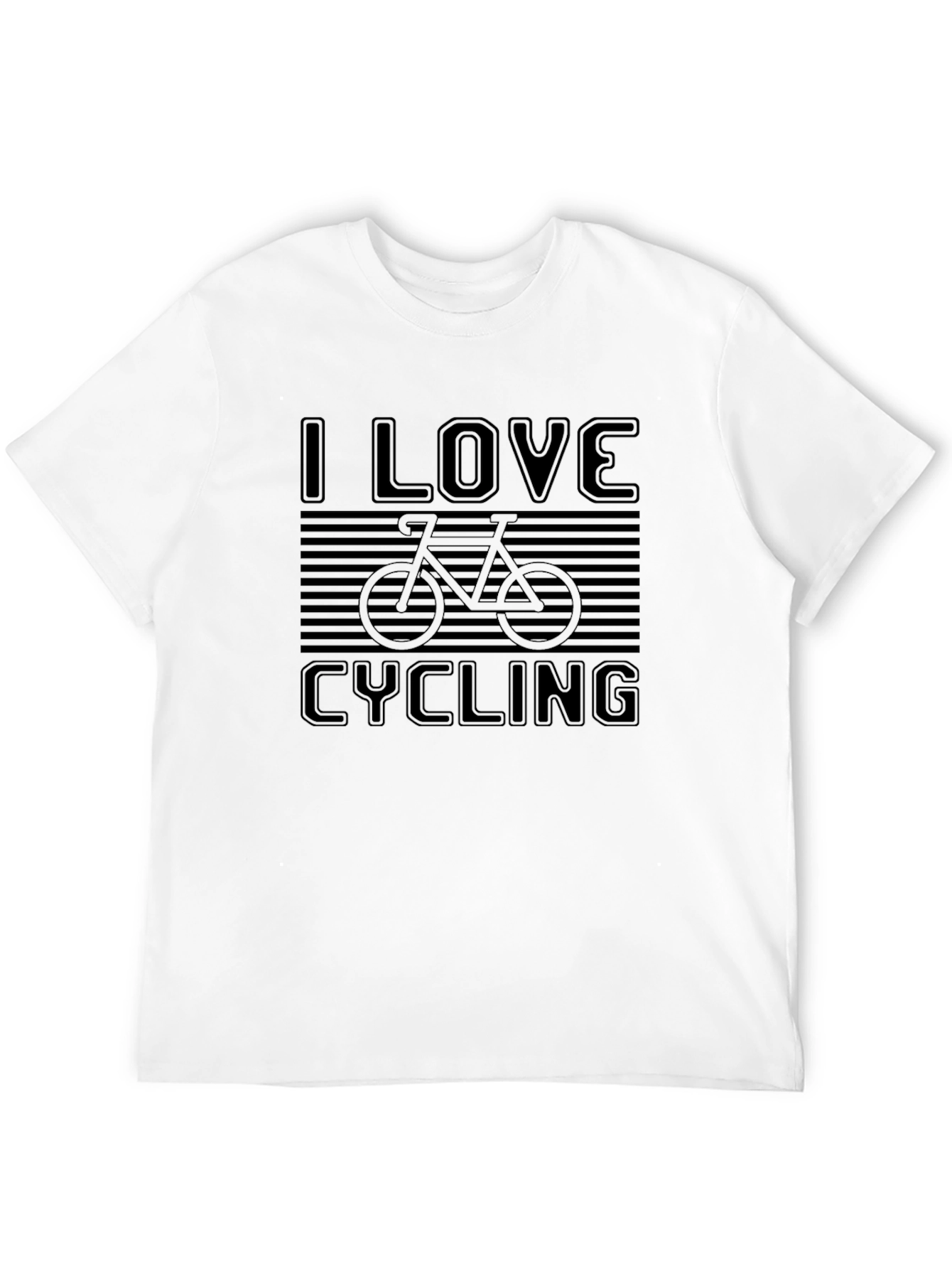 I Love Cycling Graphic Tee - Black Cotton T-Shirt