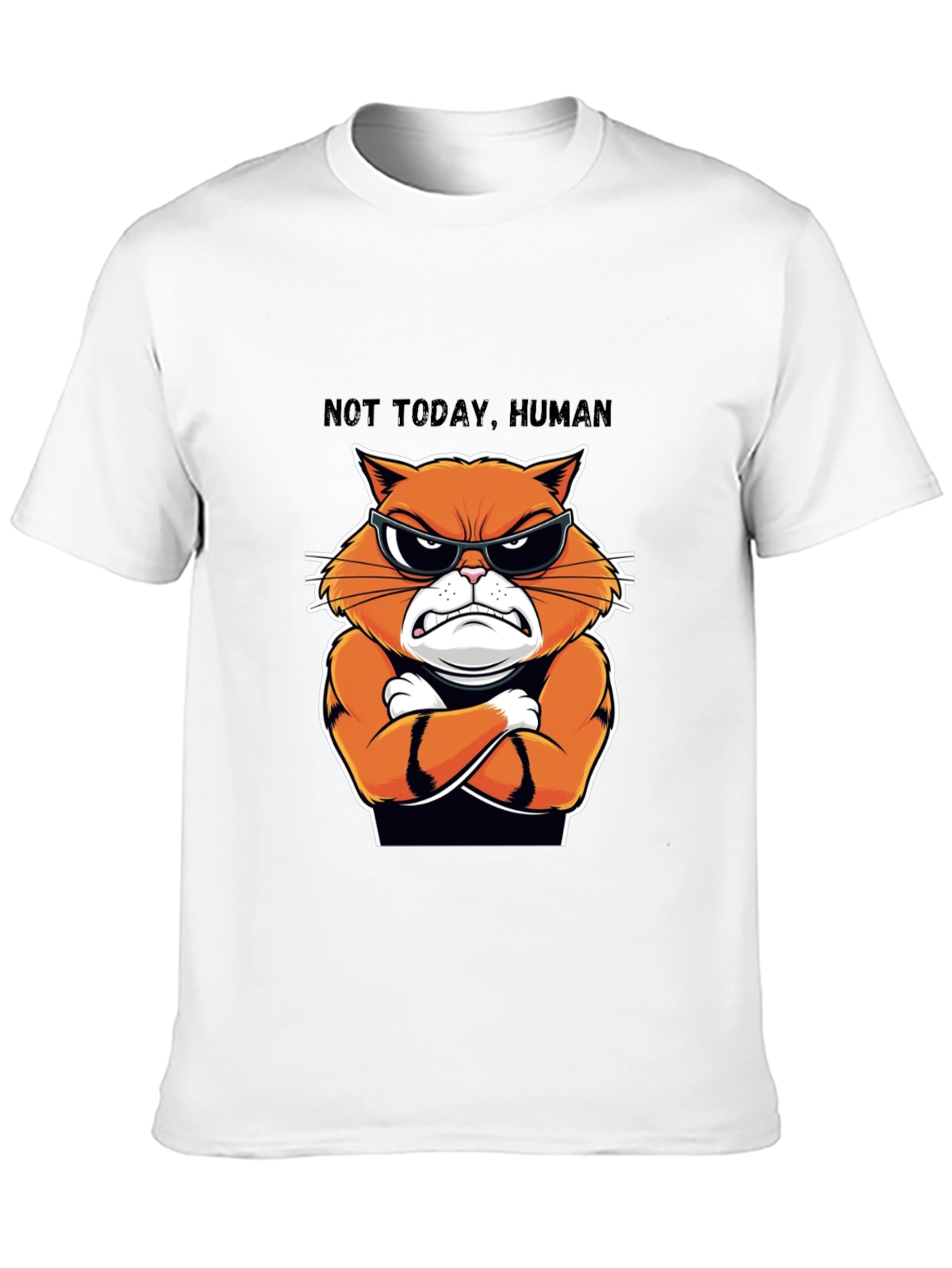 Not Today Human Cat T-Shirt - Funny Feline Tee