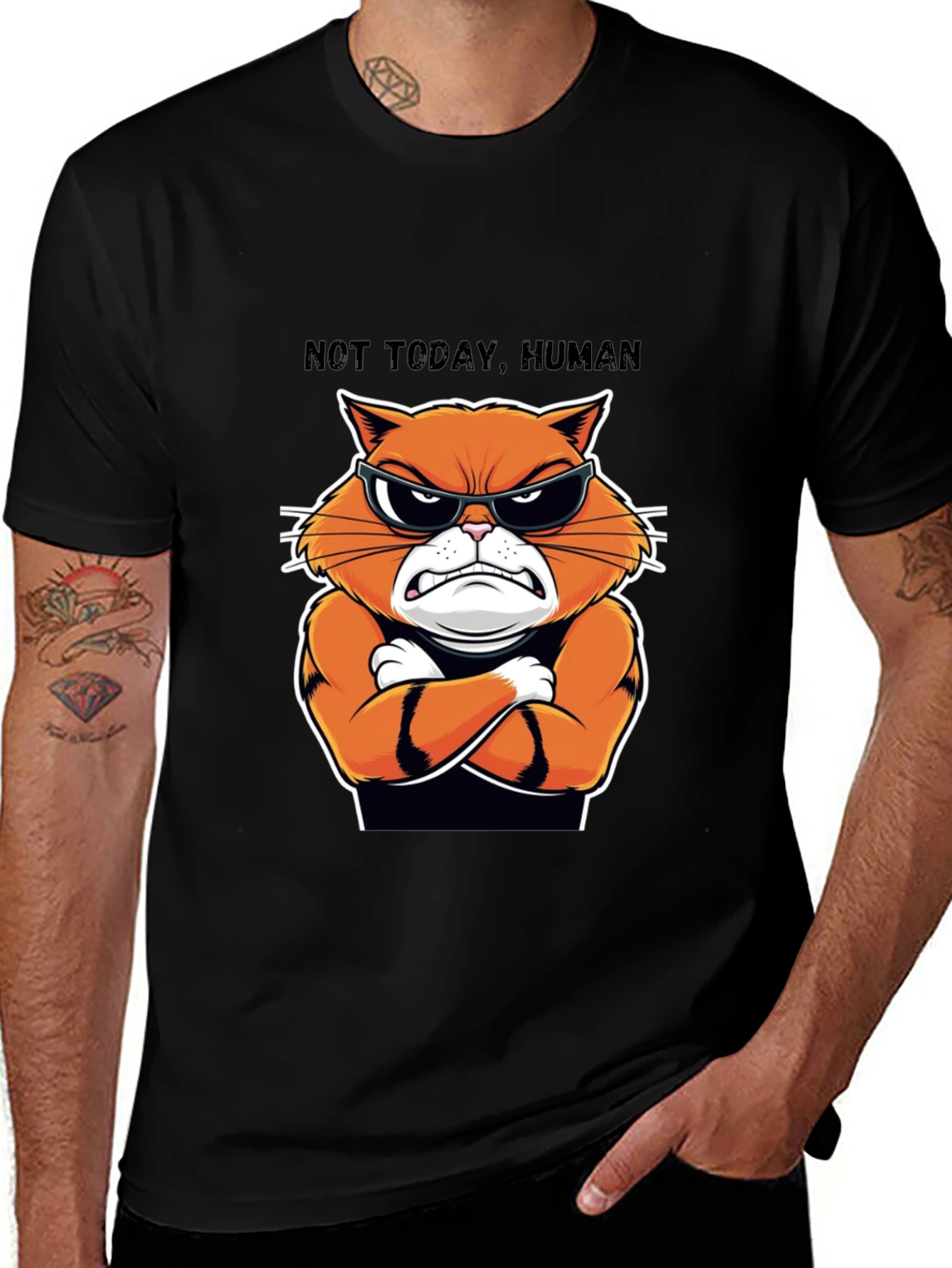 Not Today Human Cat T-Shirt - Funny Feline Tee