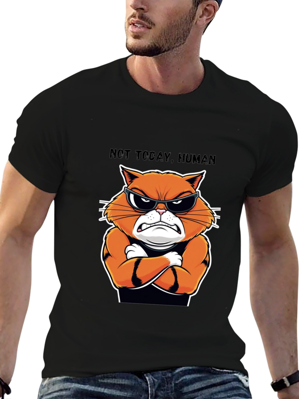 Not Today Human Cat T-Shirt - Funny Feline Tee