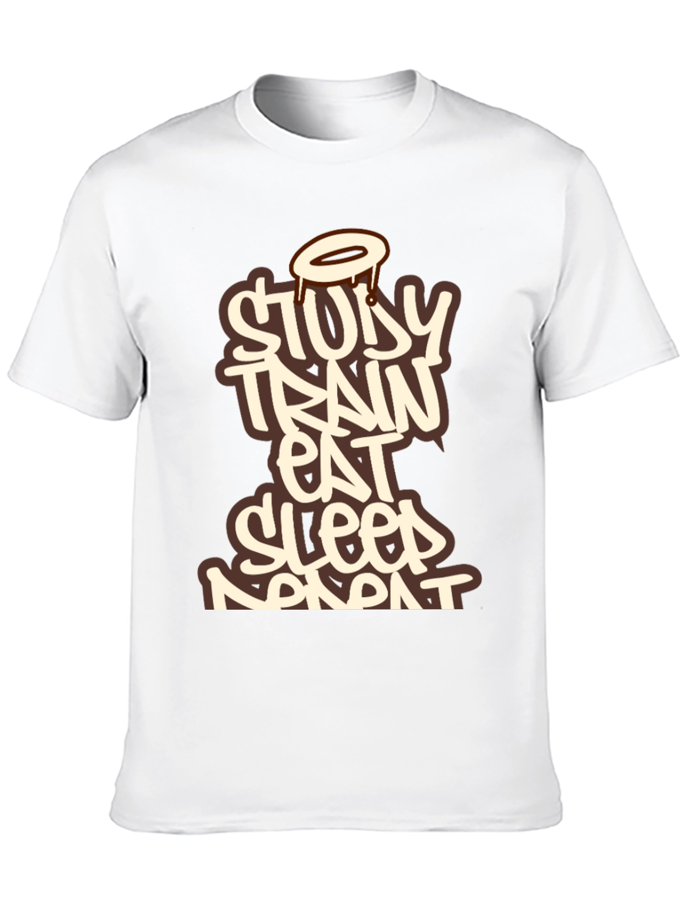 Study Train Eat Sleep Repeat Black T-Shirt