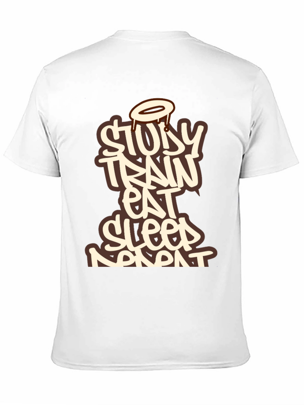 Study Train Eat Sleep Repeat Black T-Shirt