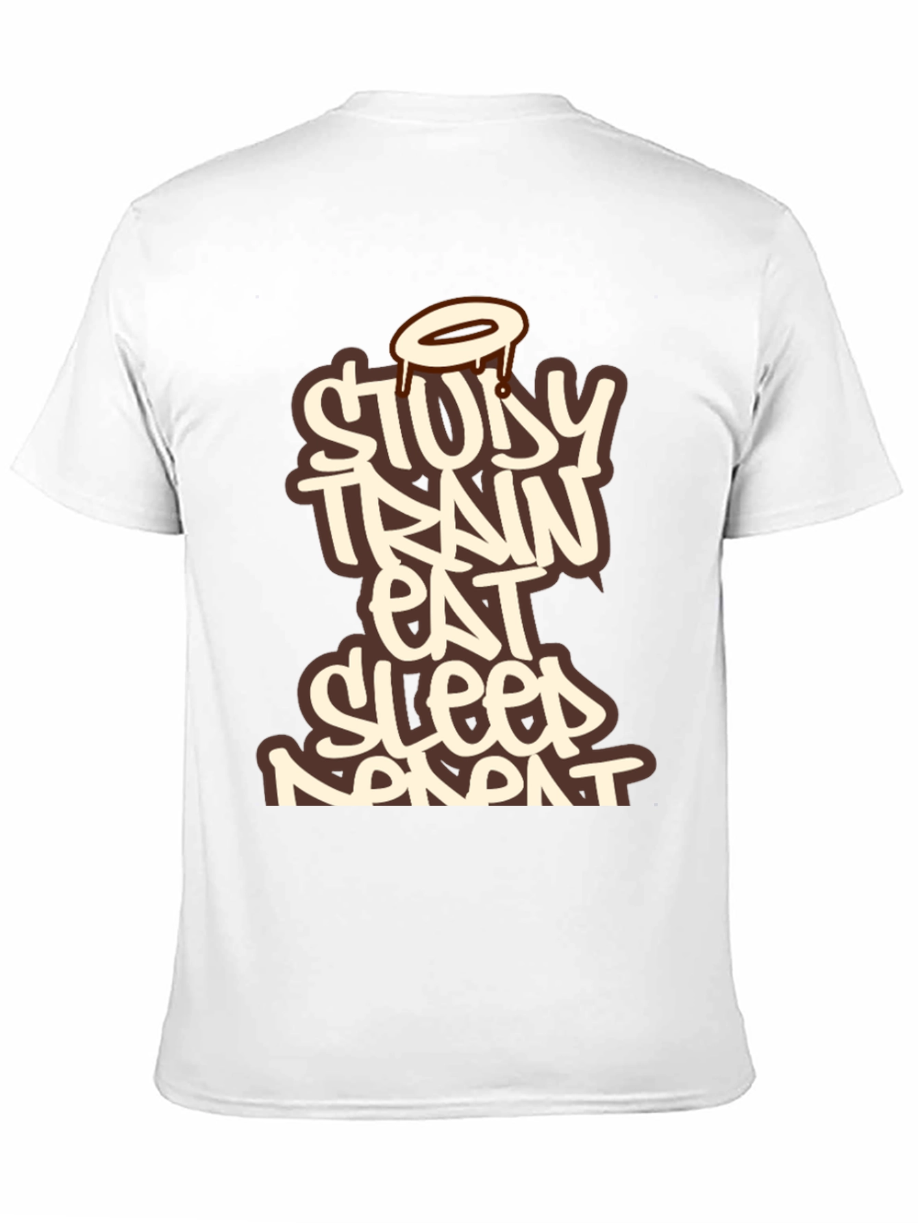 Study Train Eat Sleep Repeat Black T-Shirt