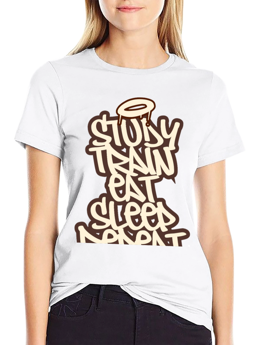 Study Train Eat Sleep Repeat Black T-Shirt